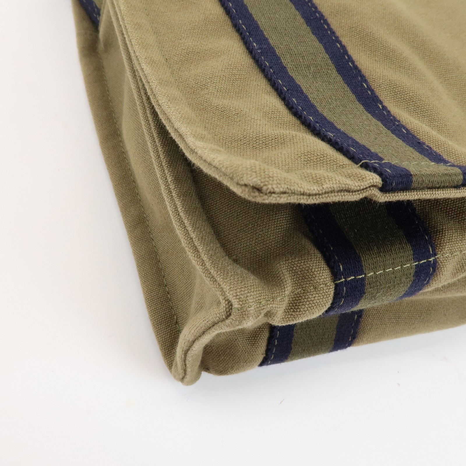 HERMES Logo Canvas Fourre Tout Bassus PM Shoulder Bag Khaki