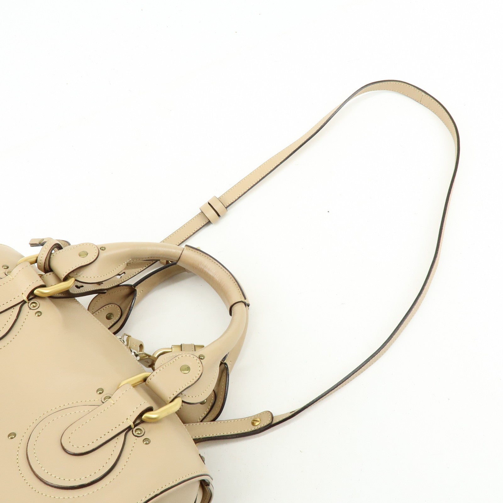 Chloe Paddington Leather 2Way Bag Shoulder Bag Shoulder Bag Beige