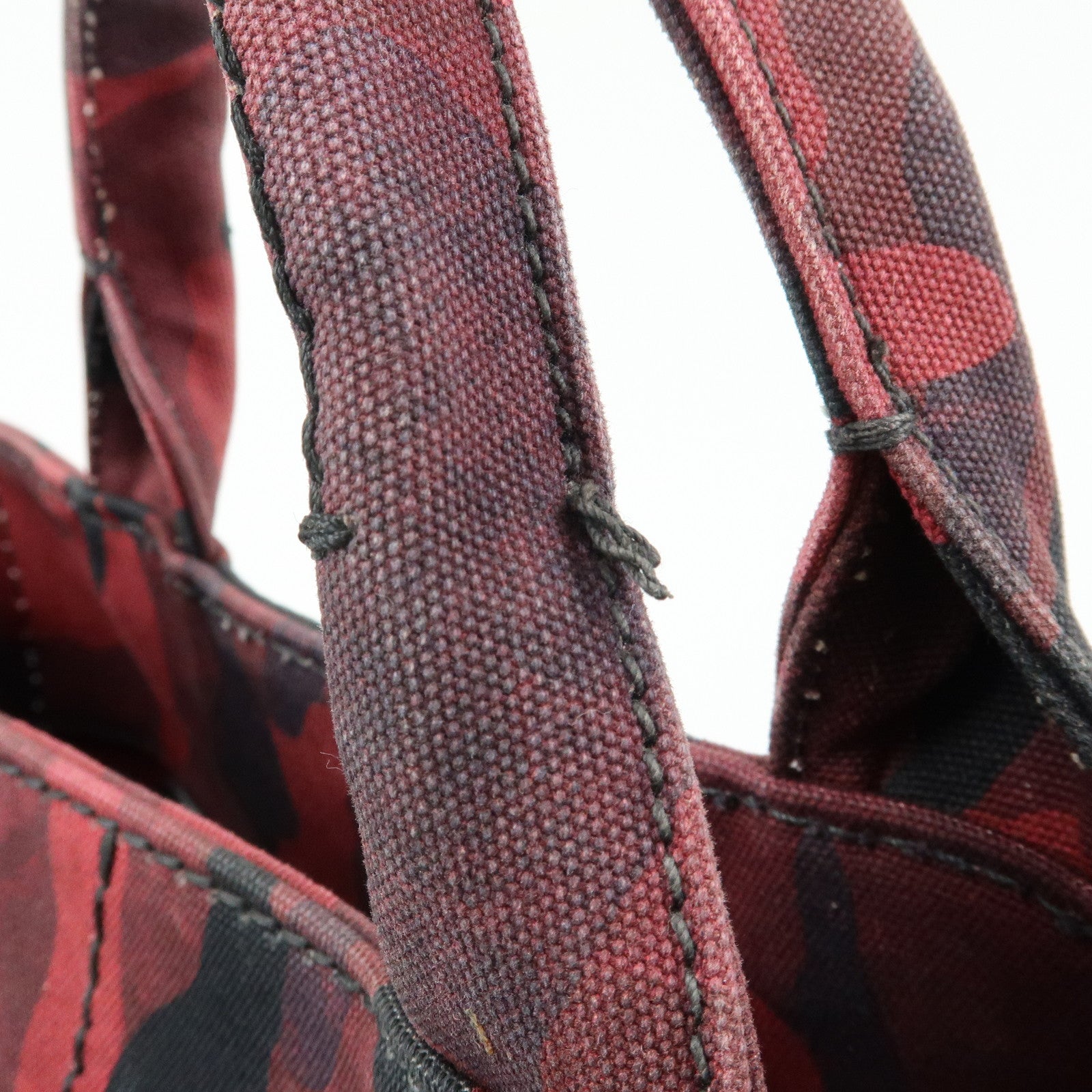 PRADA Triangle Logo Canapa 2Way Tote Hand Bag Camouflage BN2642