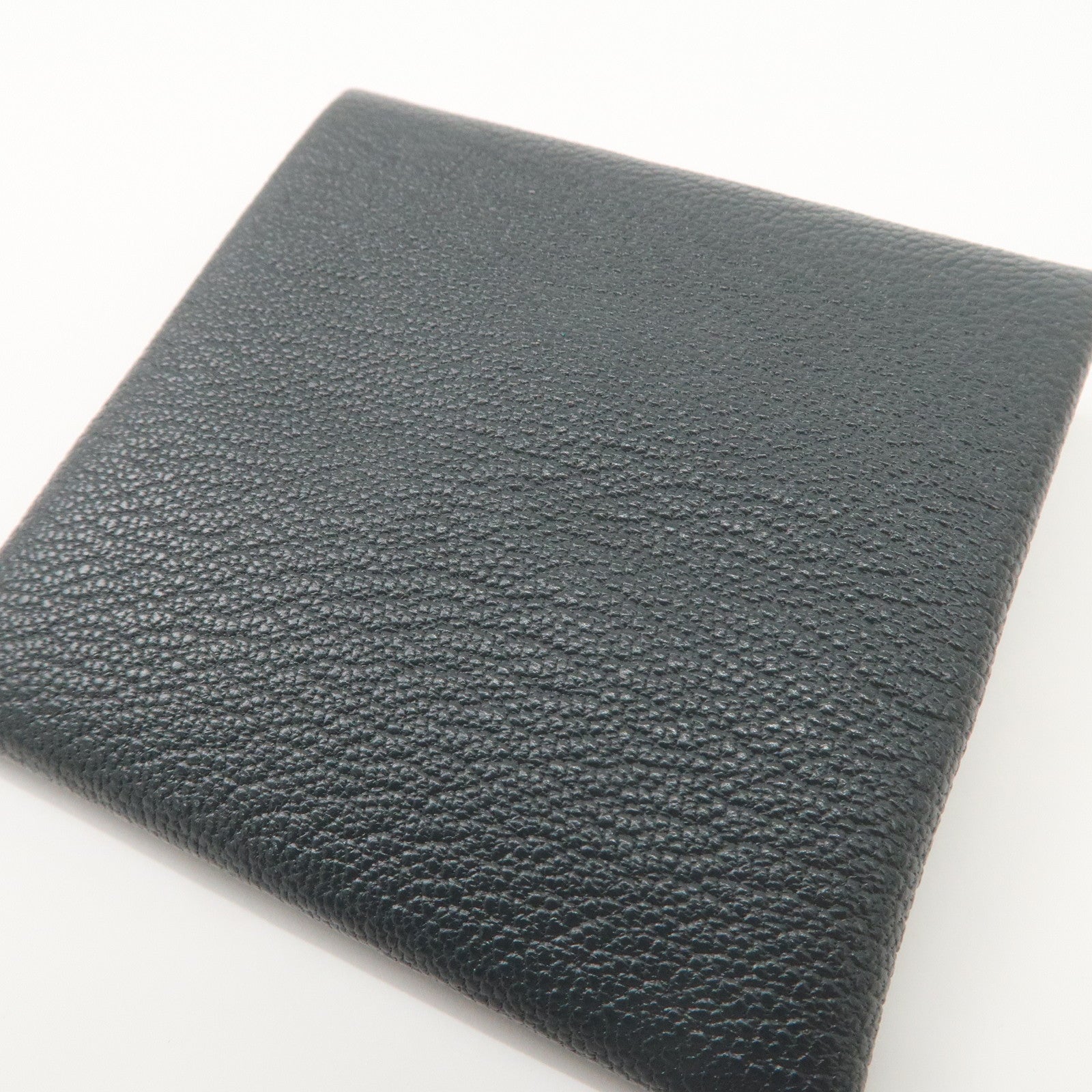 HERMES Bastia Chevre Leather Coin Case Wallet W Stamped Gray