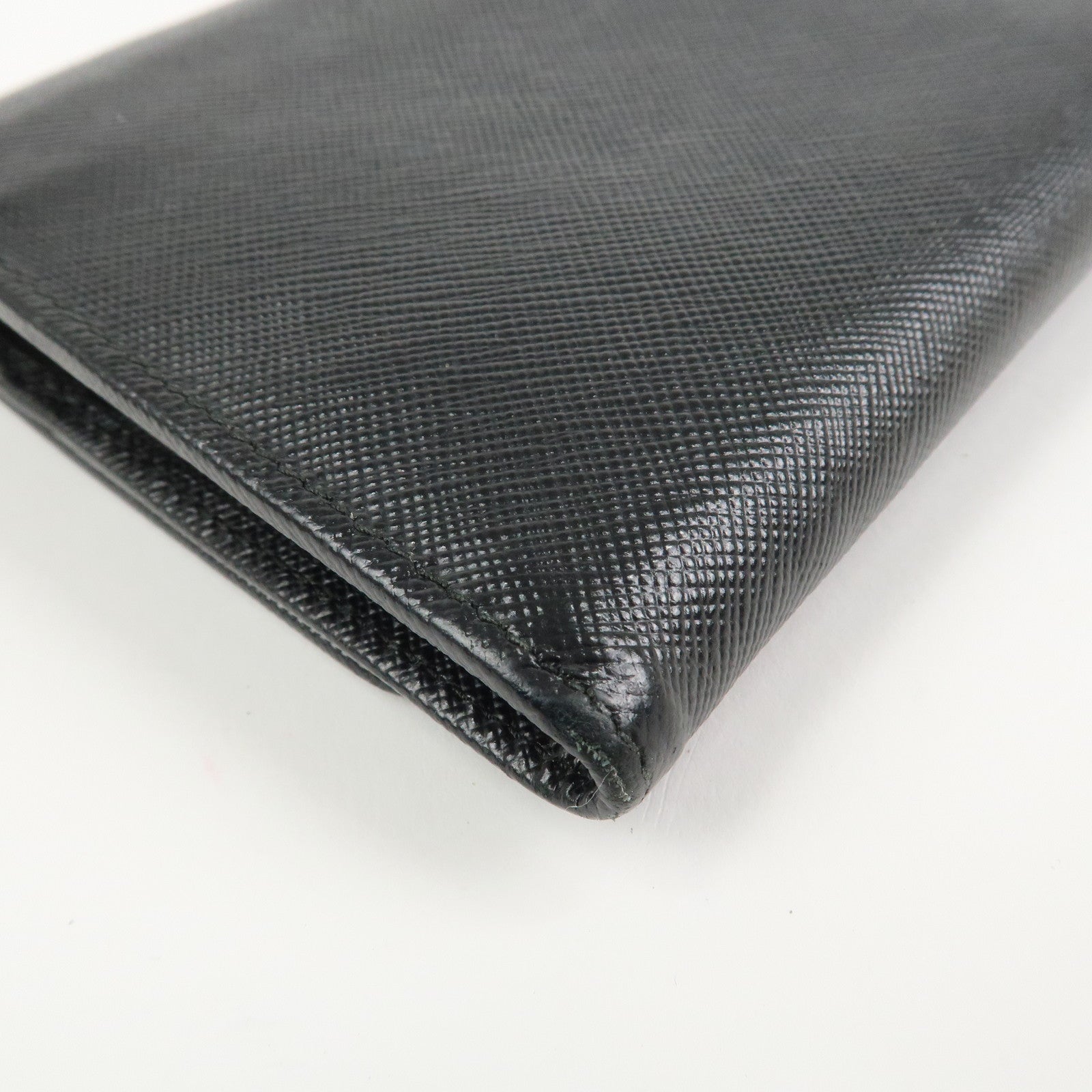 PRADA Logo Leather Chain Wallet WOC Shoulder Wallet Black 1MT290