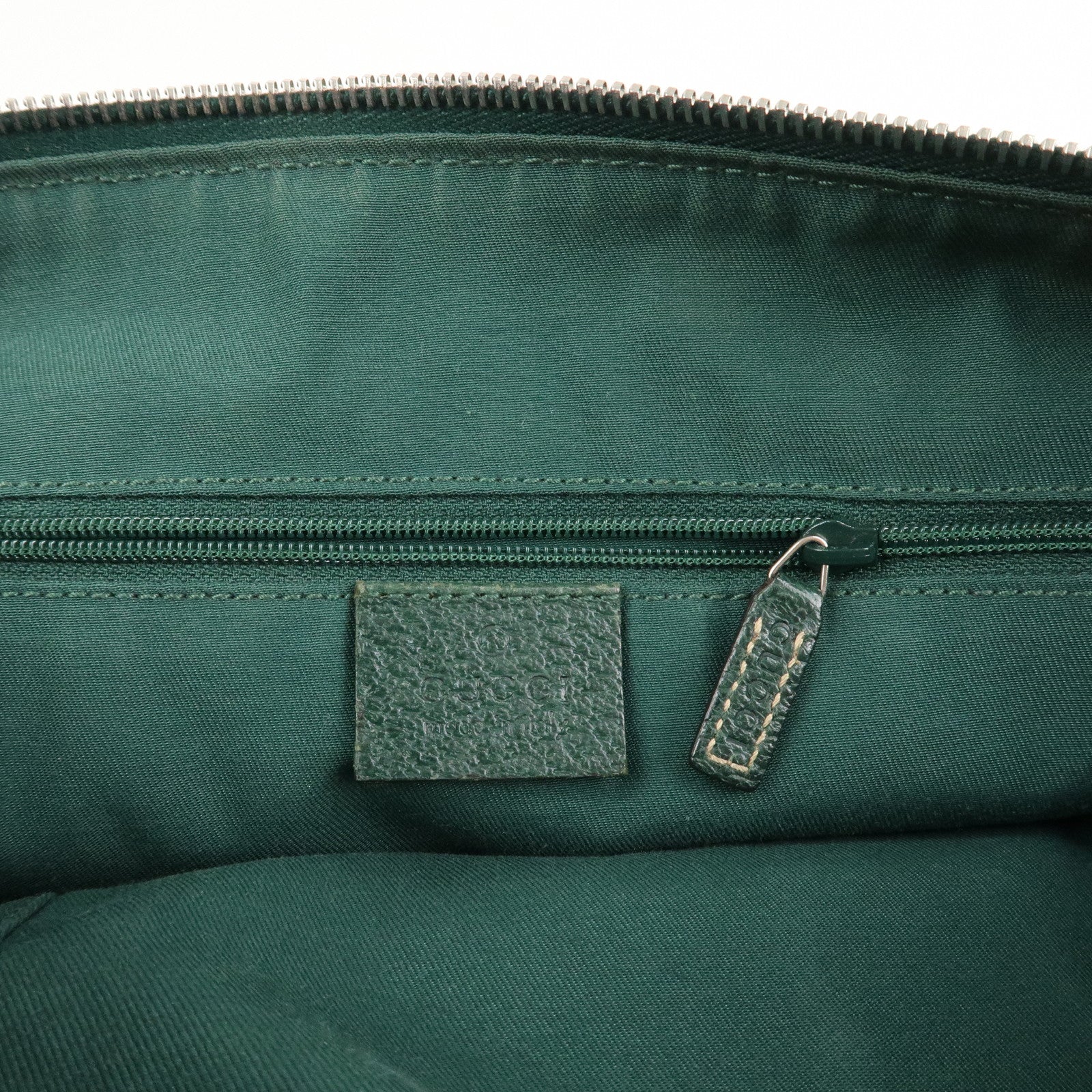 GUCCI Sherry GG Canvas Leather Hand Bag Beige Green 145759