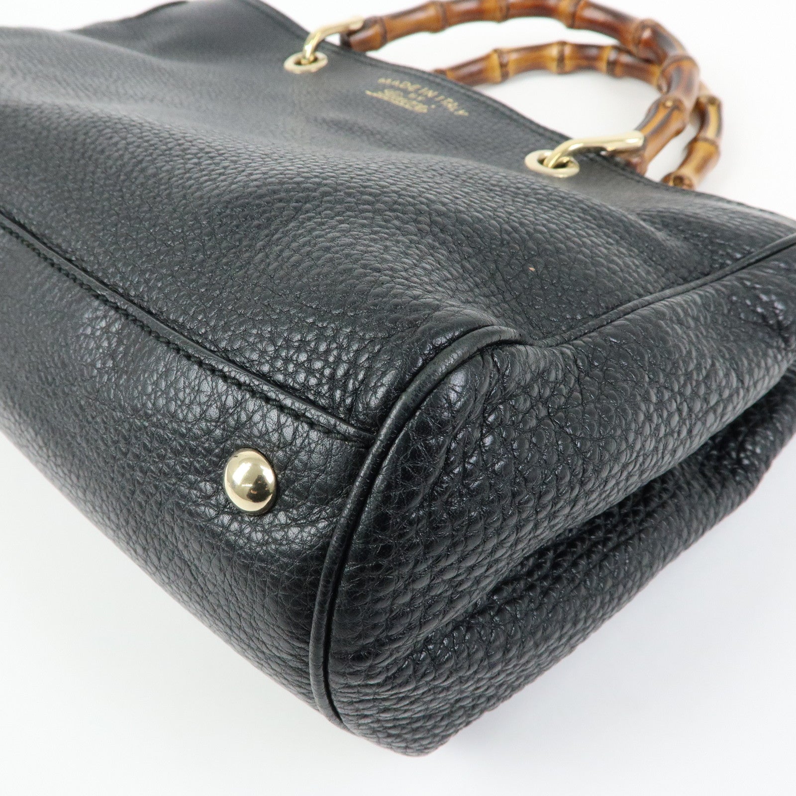 GUCCI Bamboo Leather Shopper Medium 2Way Bag Shoulder Bag 323660