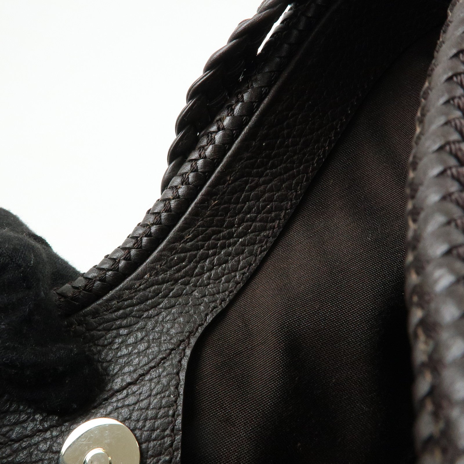 GUCCI Leather Tassel Shoulder Bag Hand Bag Dark Brown 336659