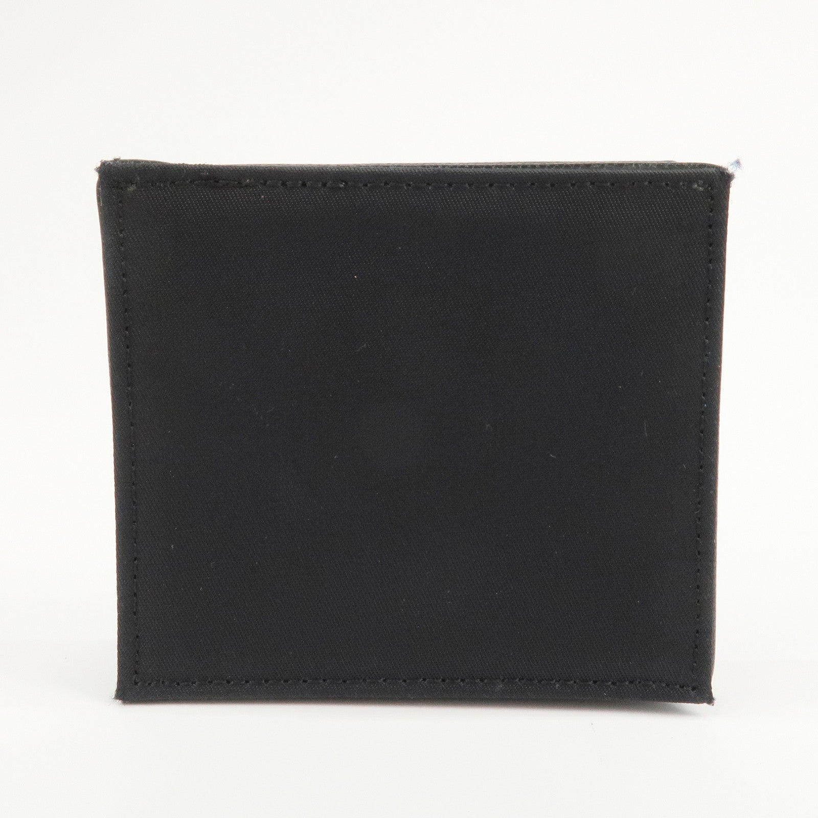 PRADA Triangle Logo Nylon Saffiano Leather Coin Case Black M634