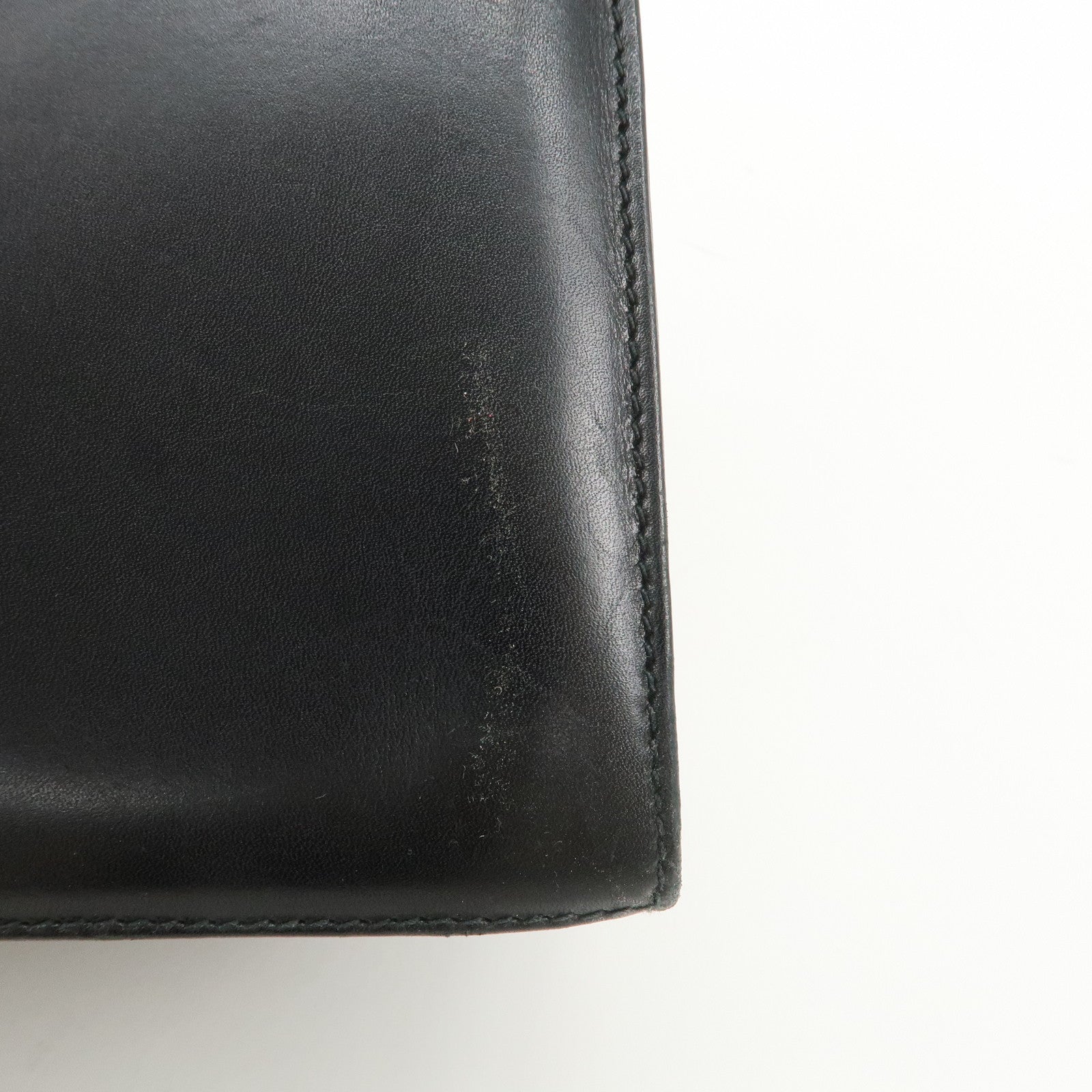 Ferragamo Vara Ribbon Leather Hand Bag Black Gold HDW