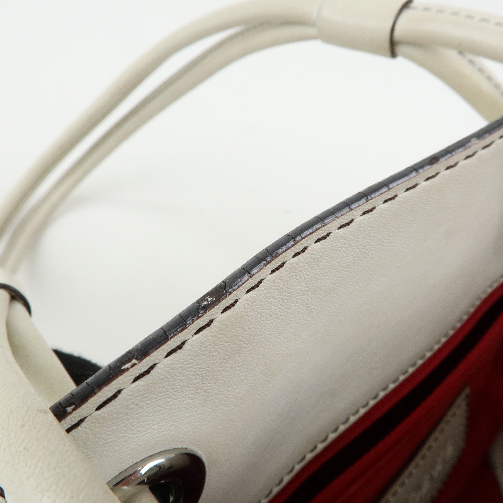 LOEWE Anagram Shopper Tote Leather Tote Bag Shoulder Bag White