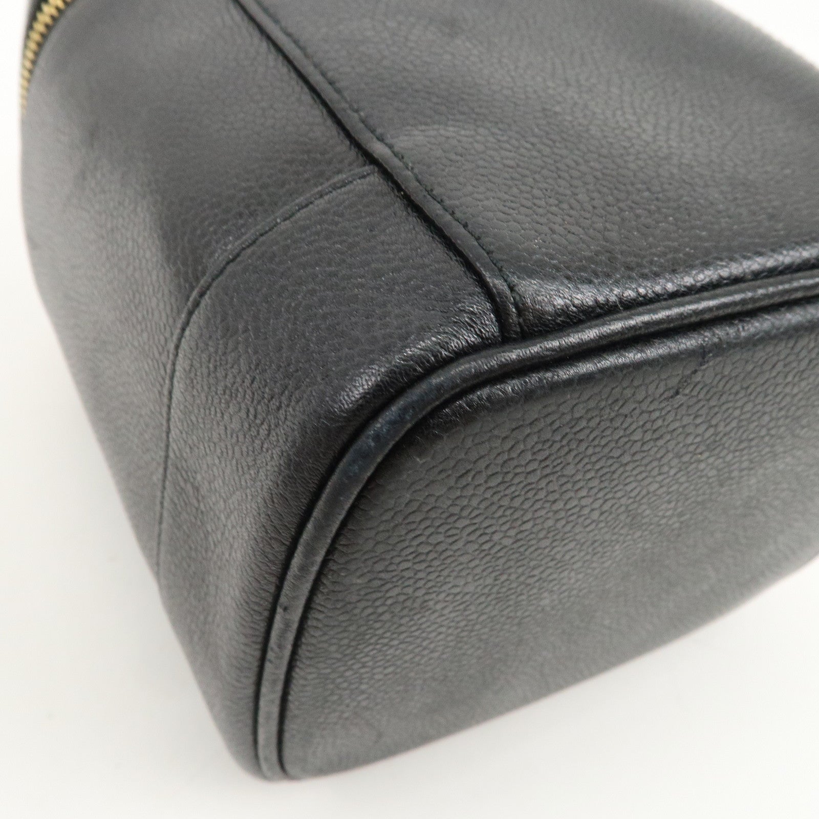 CHANEL COCO Mark Caviarskin Vanity Bag Hand Bag Black A01998