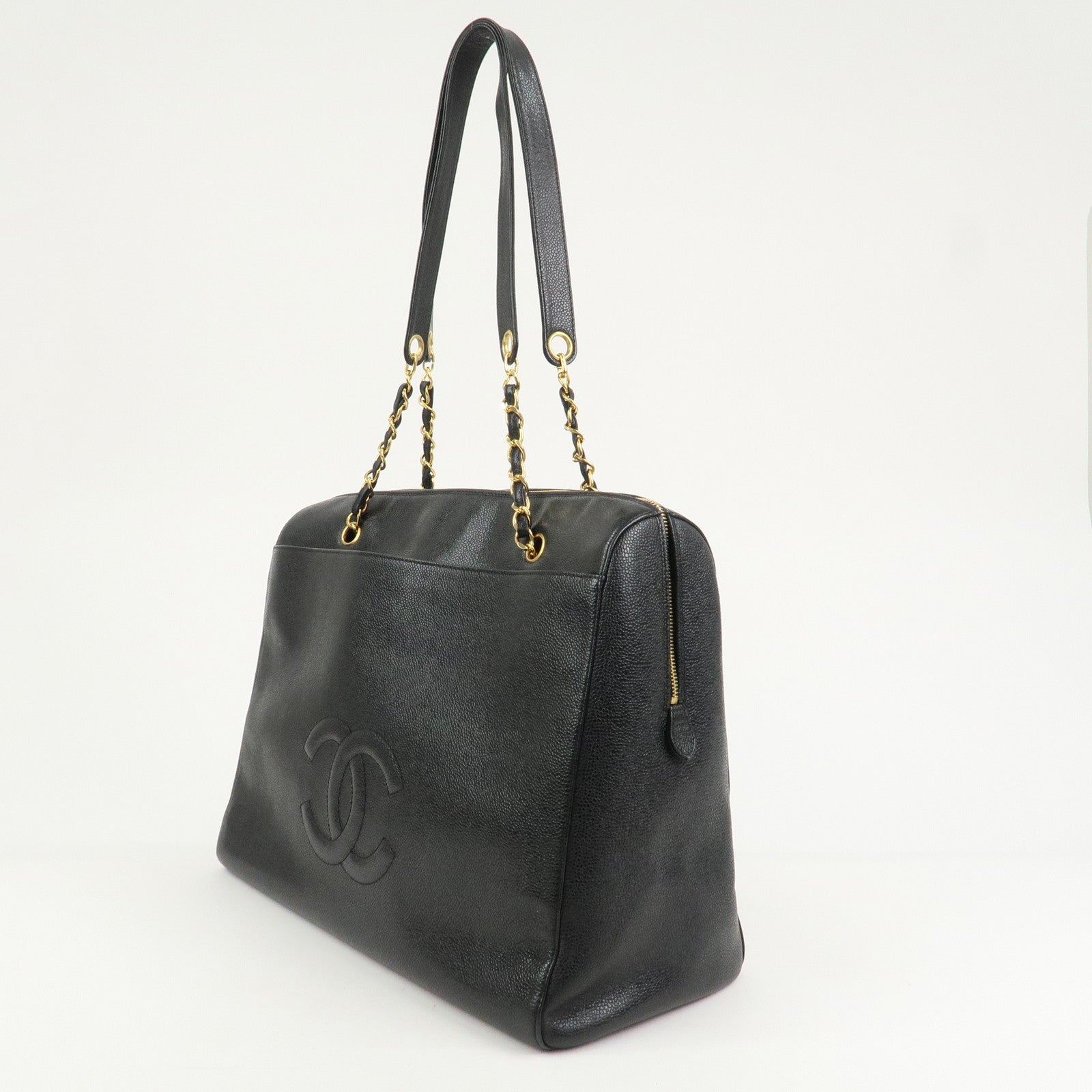 CHANEL COCO Mark Caviarskin Chain Shoulder Bag Black A10492