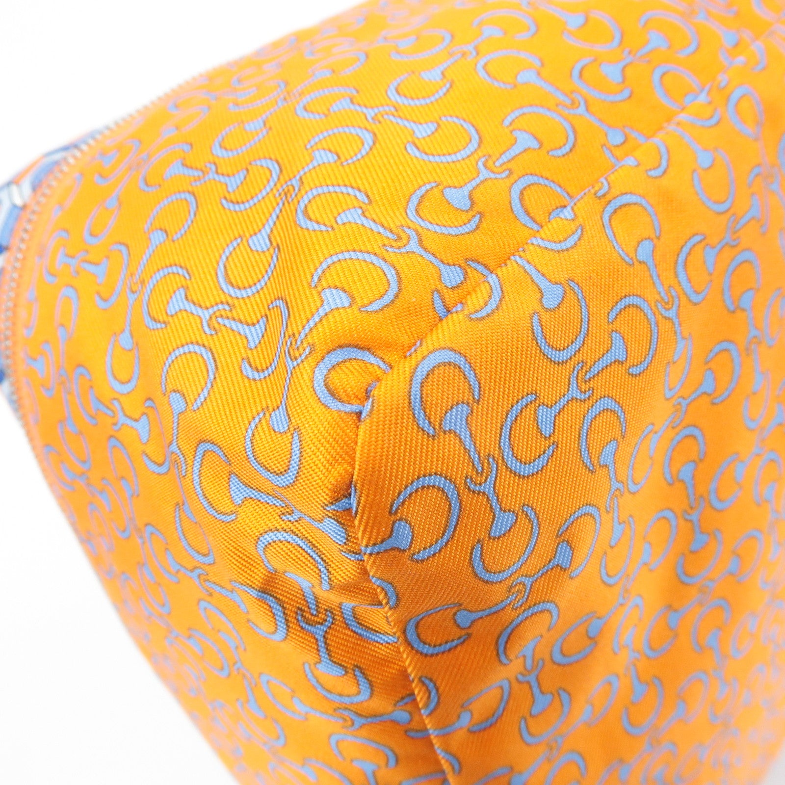 HERMES Eau des Voyages PM Silk Pouch Orange Blue Used