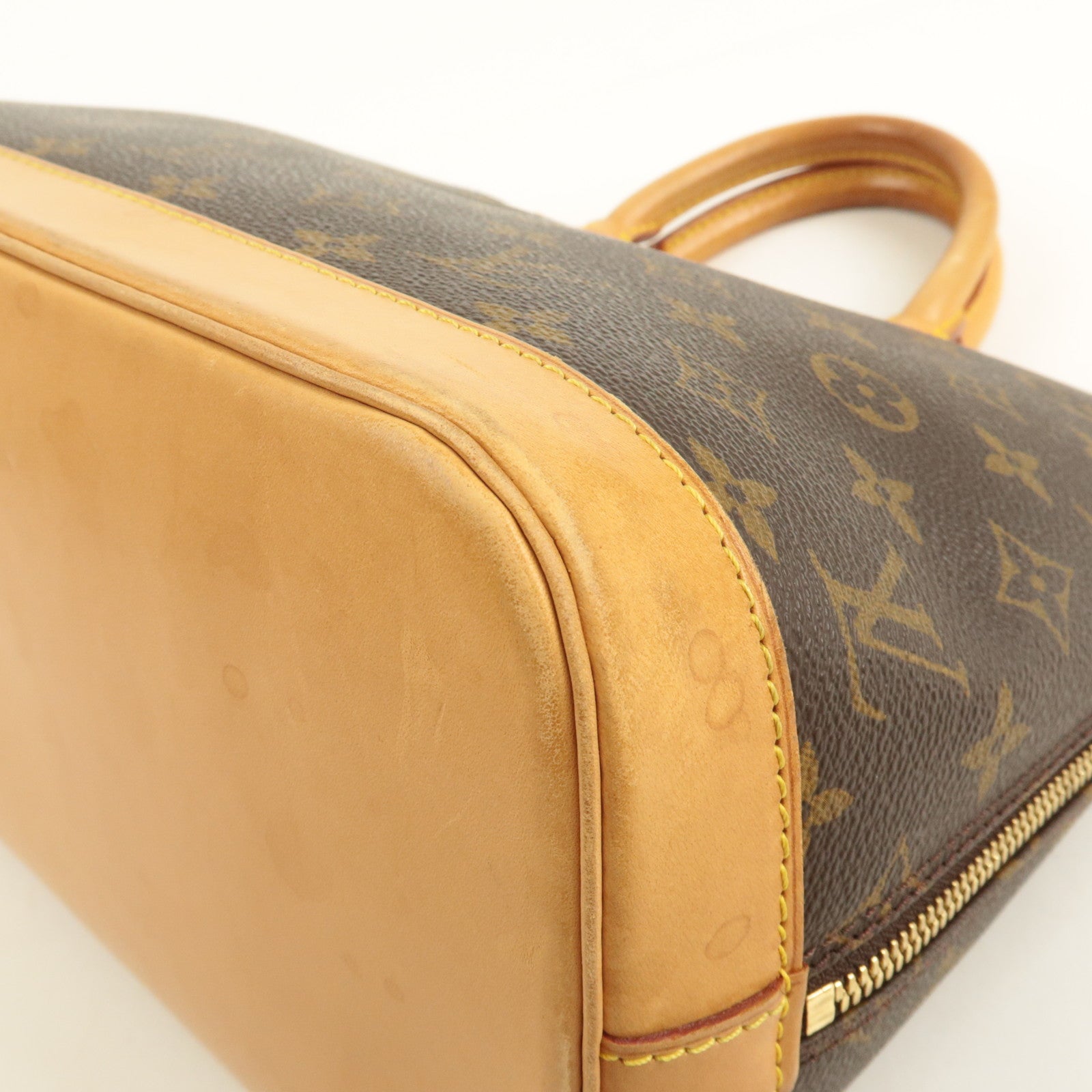 Louis Vuitton Monogram Canvas Alma Hand Bag Brown M51130 Used