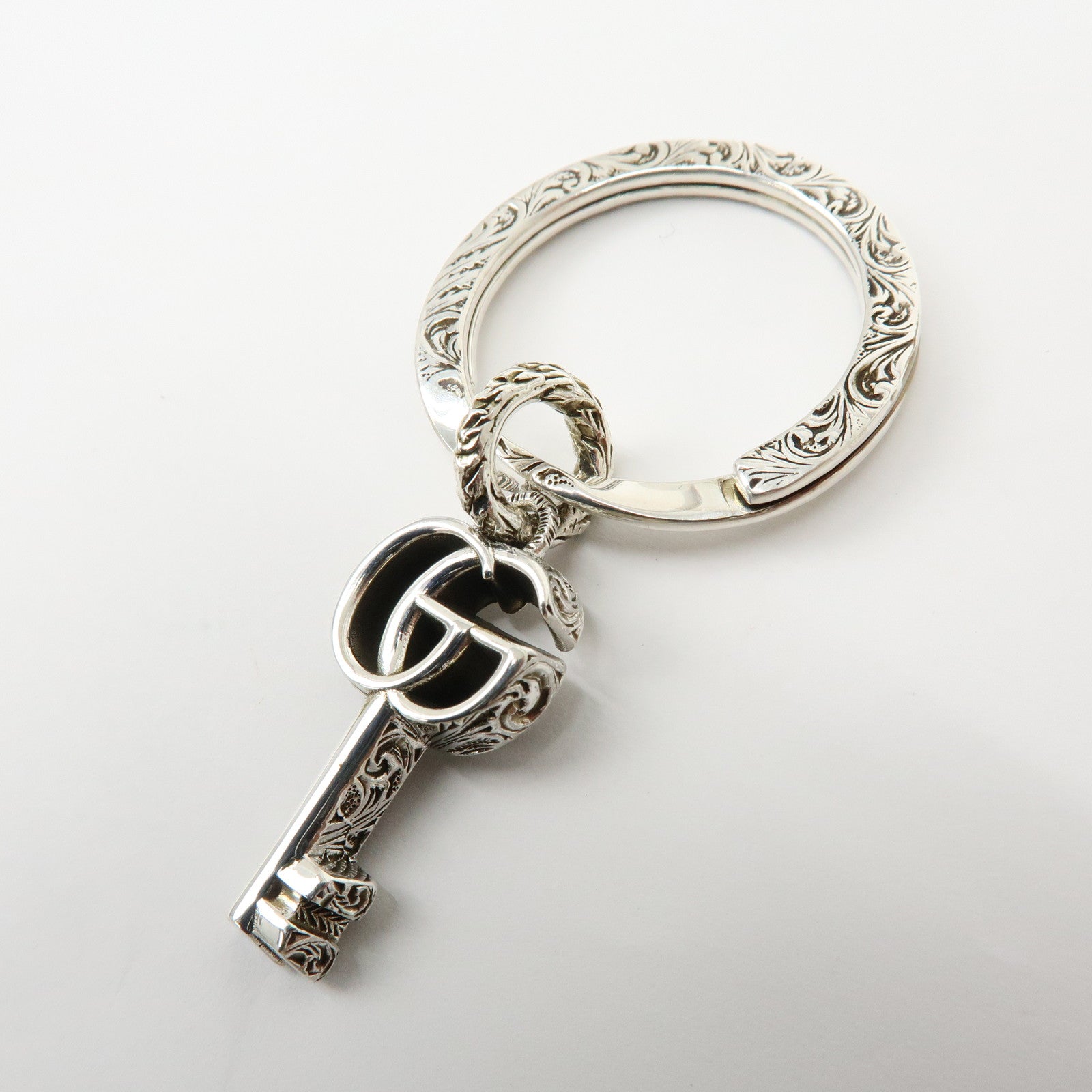 GUCCI Double G Key Motif Bag Charm Key Holder SV925 Silver