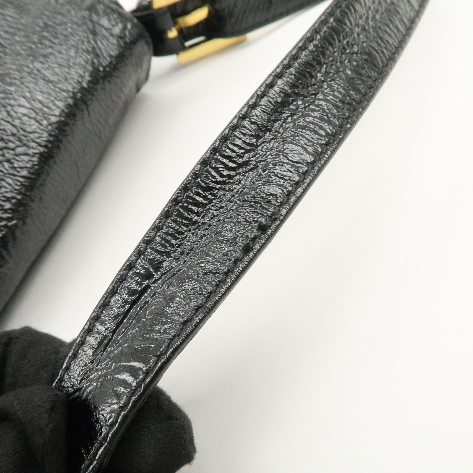 FENDI Mamma Baguette Leather Shoulder Bag Hand Bag Black