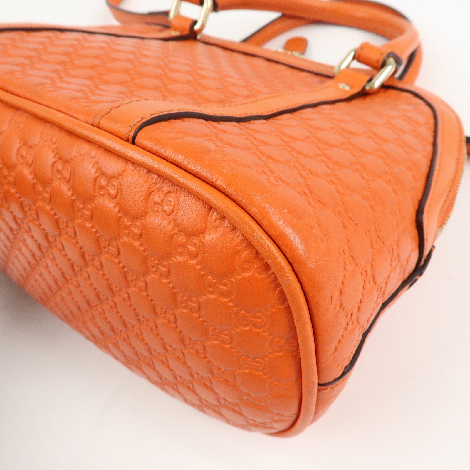 GUCCI Micro Guccissima 2Way Hand Bag Shoulder Bag Orange 449654