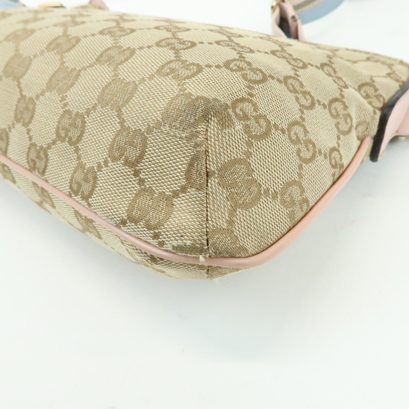 GUCCI Sherry GG Canvas Leather Shoulder Bag Crossbody Bag 189749