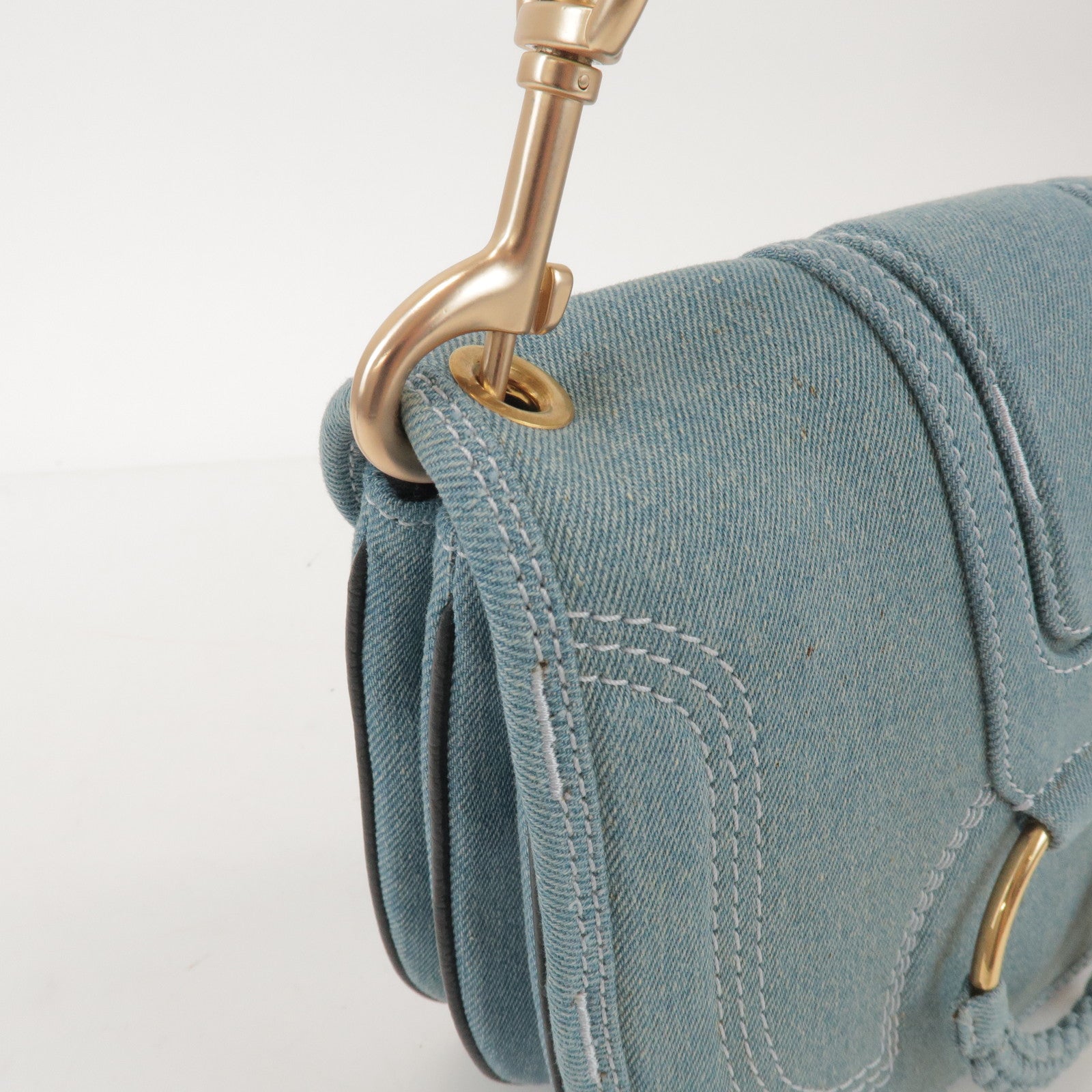 Chloe See by Chloe Hana Denim Leather Shoulder Bag Denim