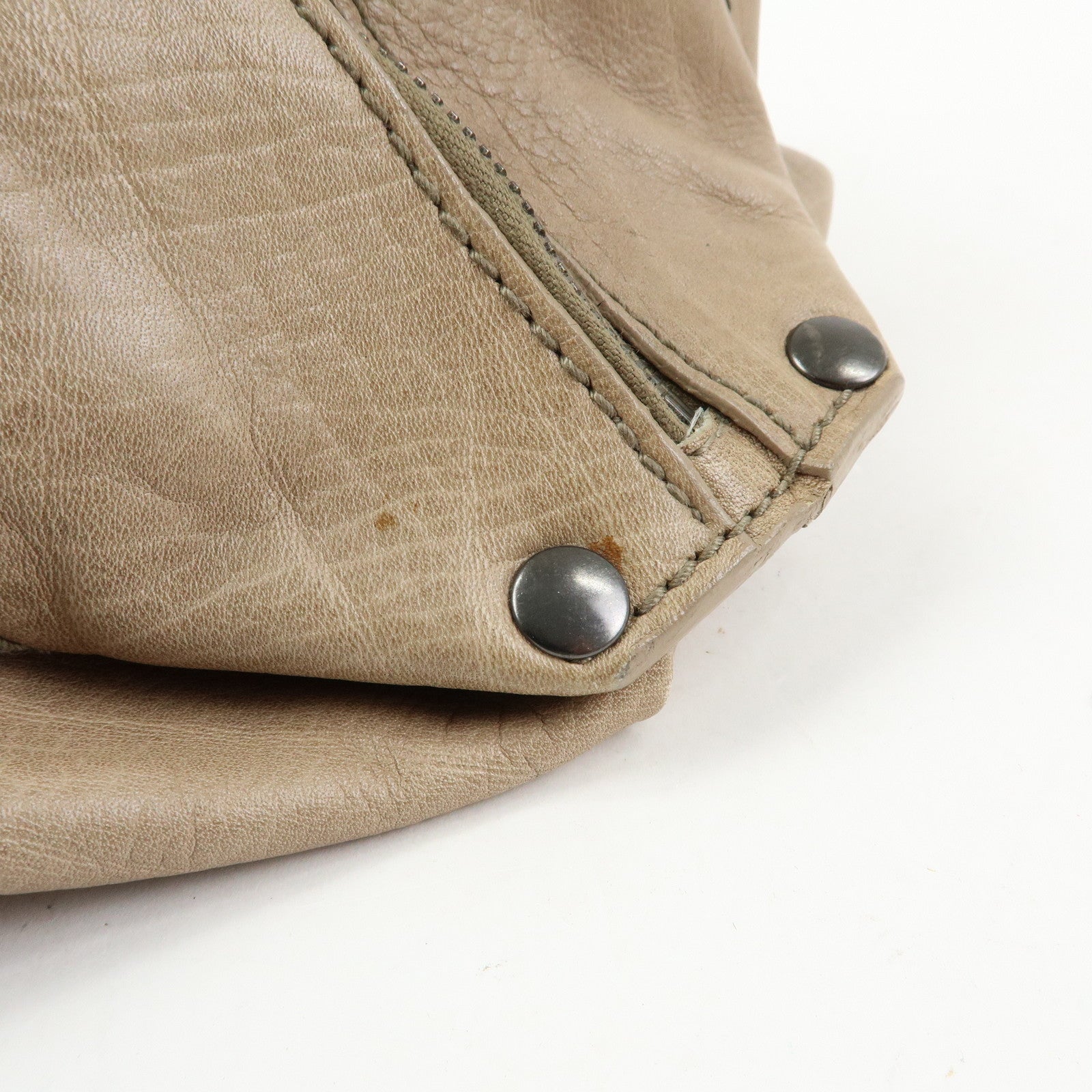 BOTTEGA VENETA Canvas Leather Boston Bag Hand Bag Beige 145119