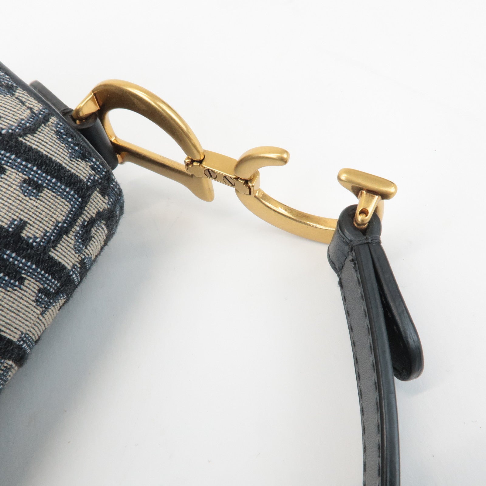 Christian Dior Trotter Jacquard Leather Saddle Mini Shoulder Bag