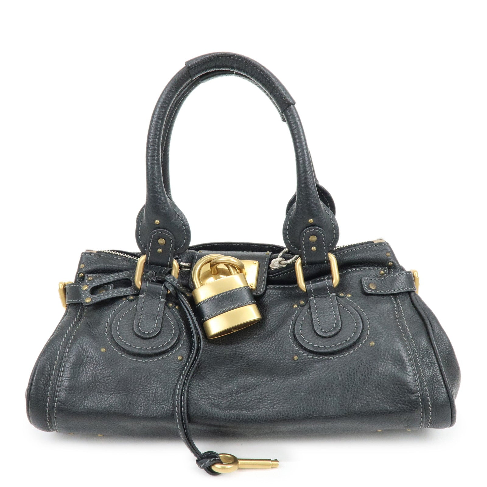 Chloe Paddington Leather Hand Bag Shoulder bag Black