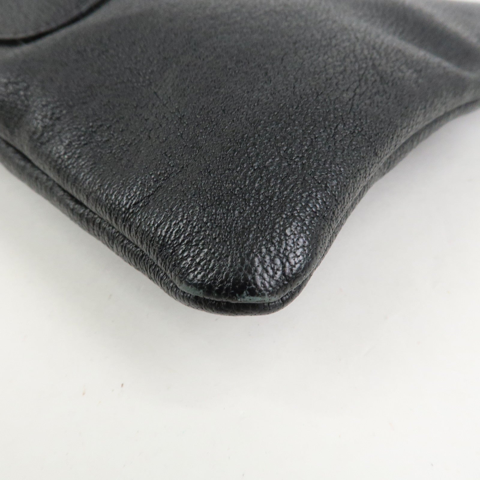 Chloe Leather Rhinestone Clutch Bag Hand Bag Black