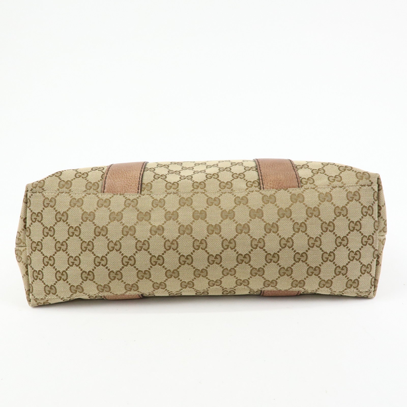 GUCCI Bamboo GG Canvas Leather Tote Bag Hand Bag Beige Brown 232947