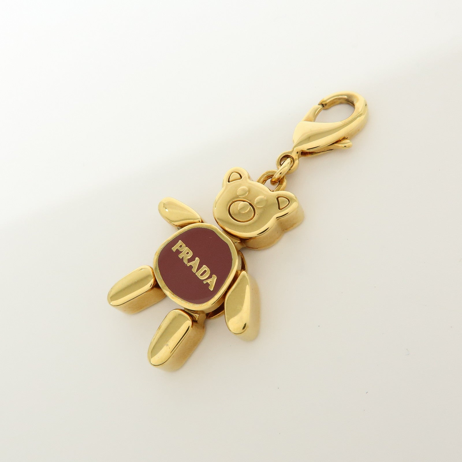 PRADA Triangle Logo Set of 4 Metal Key Case Bag Charm Black Gold