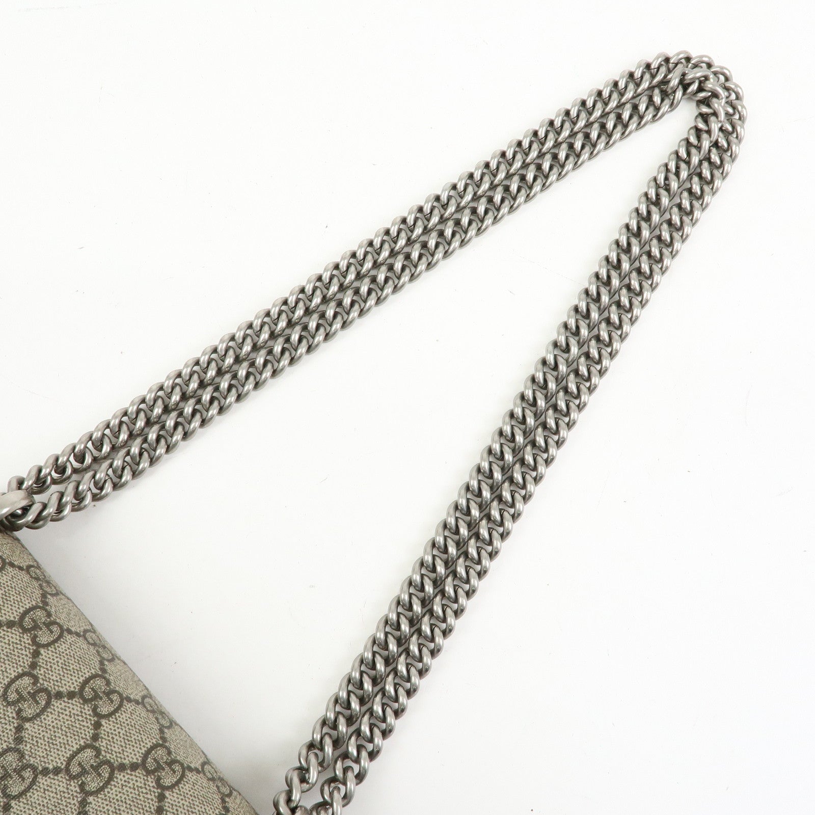 GUCCI Dionysus GG Supreme Suede Shoulder Bag Beige Brown 421970