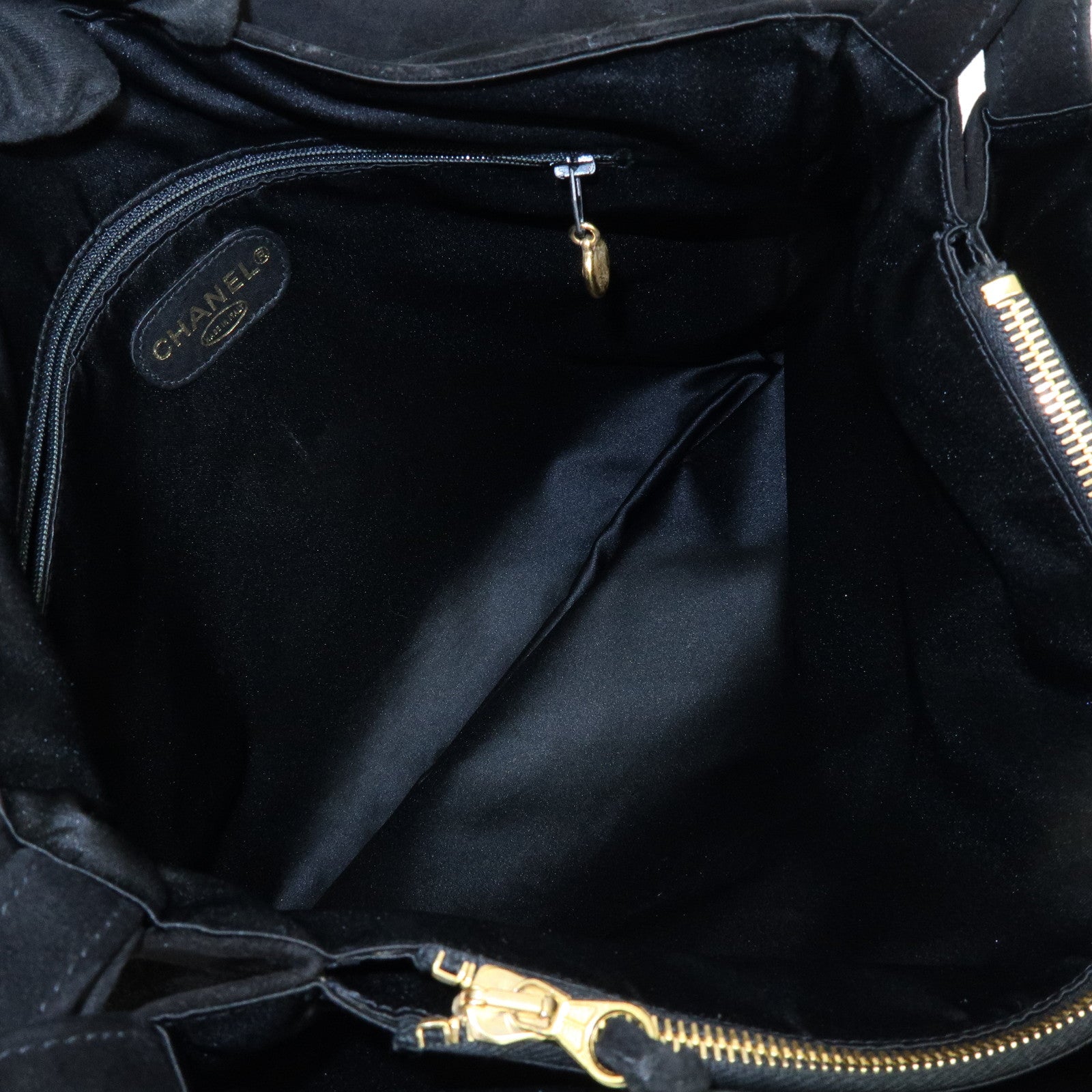 CHANEL Matelasse COCO Mark Suede Lamb Skin Shoulder Bag Black