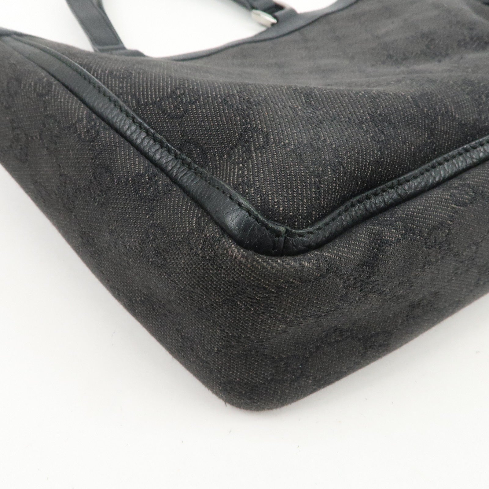 GUCCI Abbey GG Canvas Leather Tote Bag Shoulder Bag Black 268639