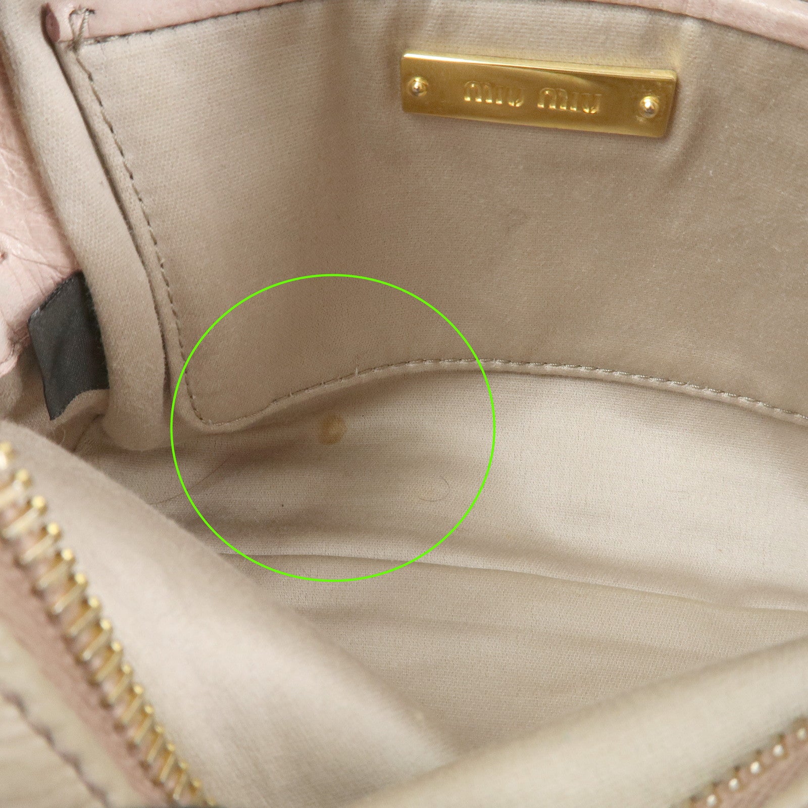 MIU MIU Leather Shoulder Bag Crossbody Bag Light Pink 5BH543