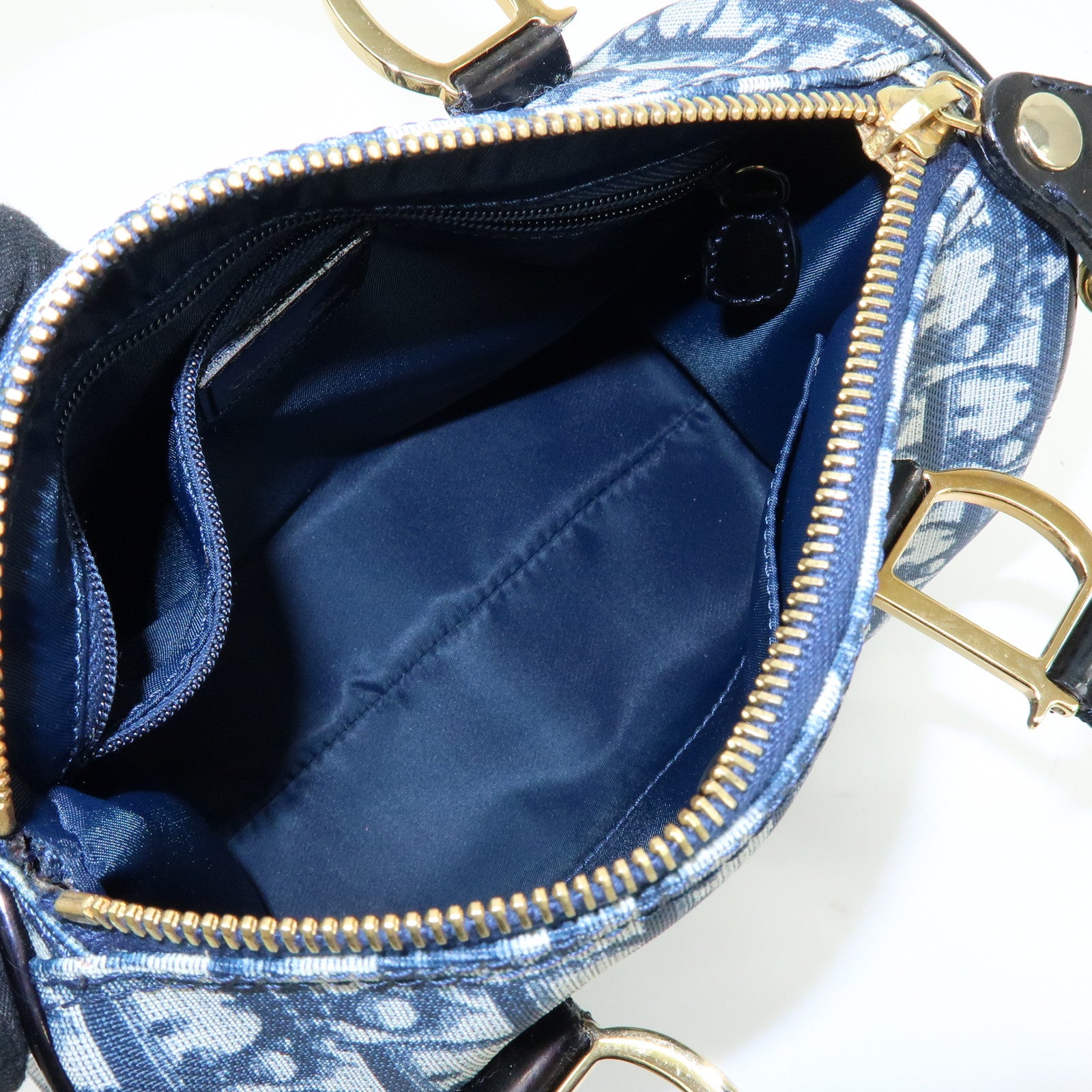 Christian Dior Trotter PVC Canvas Patent Leather Mini Boston Bag
