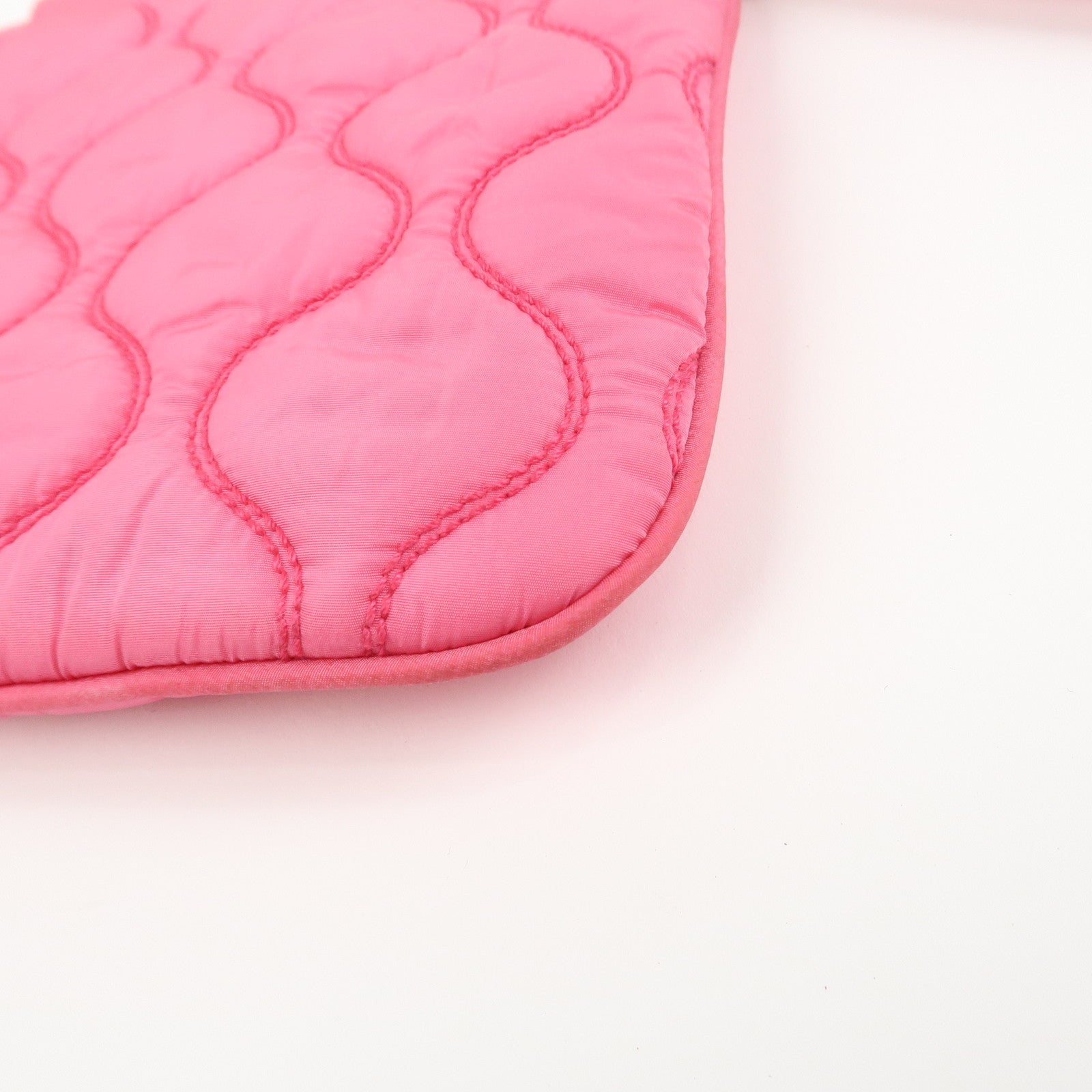 MIU MIU Nylon Clutch Bag Wristlet Bag Pink 5N1851