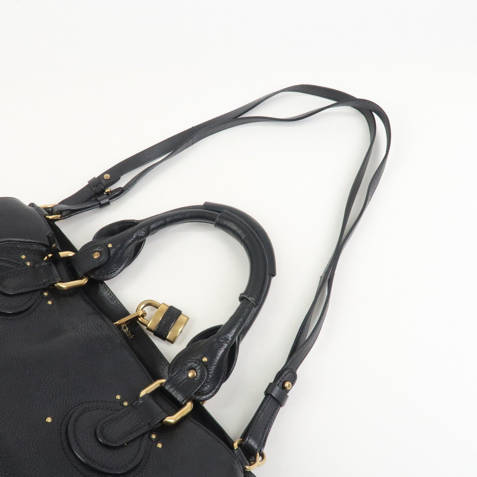 Chloe Paddington Leather 2Way Bag Shoulder Bag Black