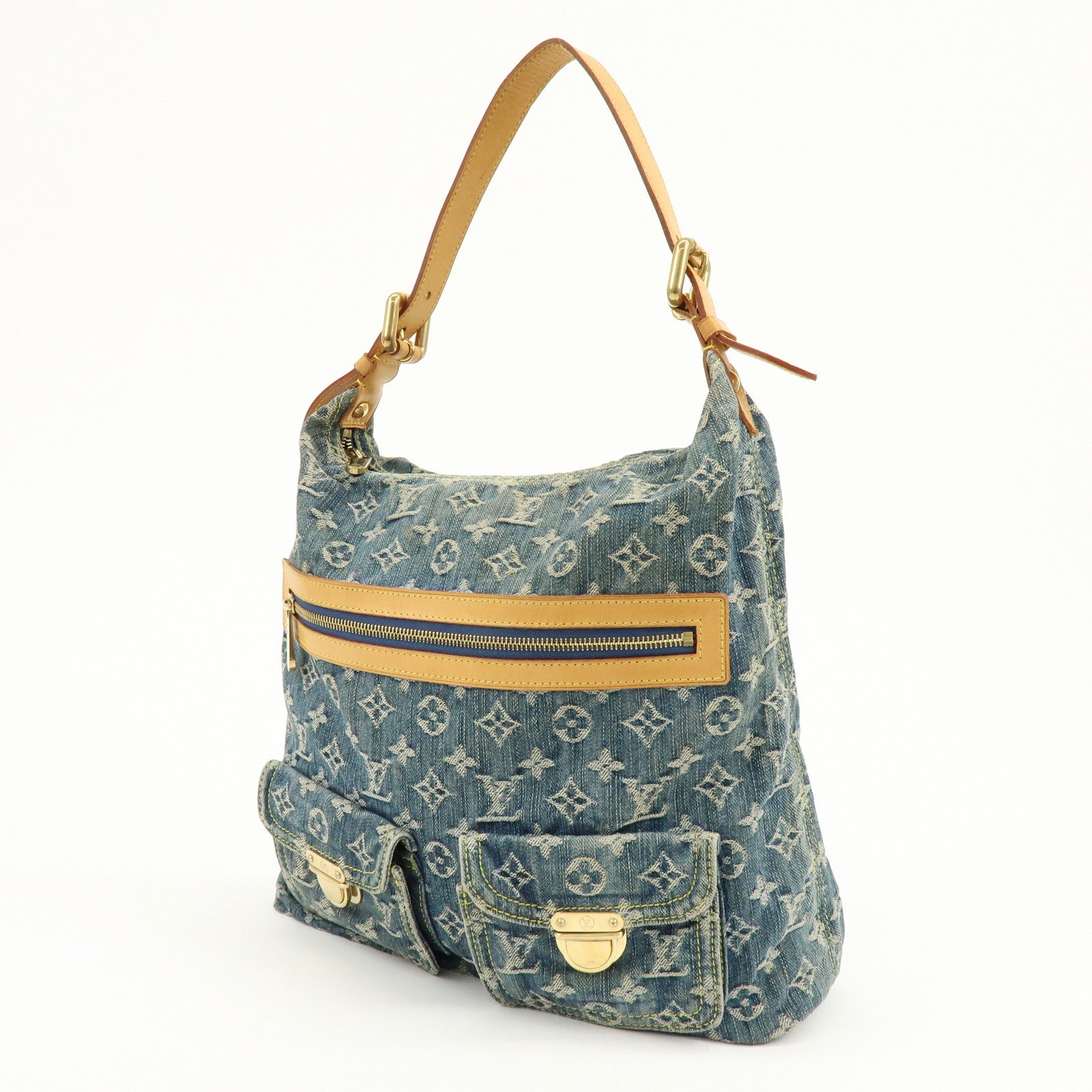 Louis Vuitton Monogram Denim Baggy GM Shoulder Bag Blue M95048