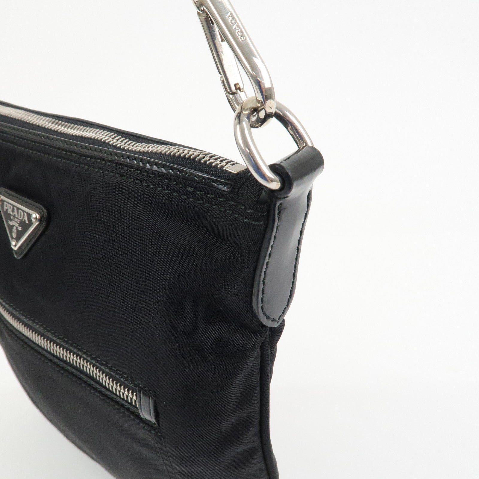 PRADA Triangle Logo Tessuto Nylon Shoulder Bag Crossbody Bag BT0716
