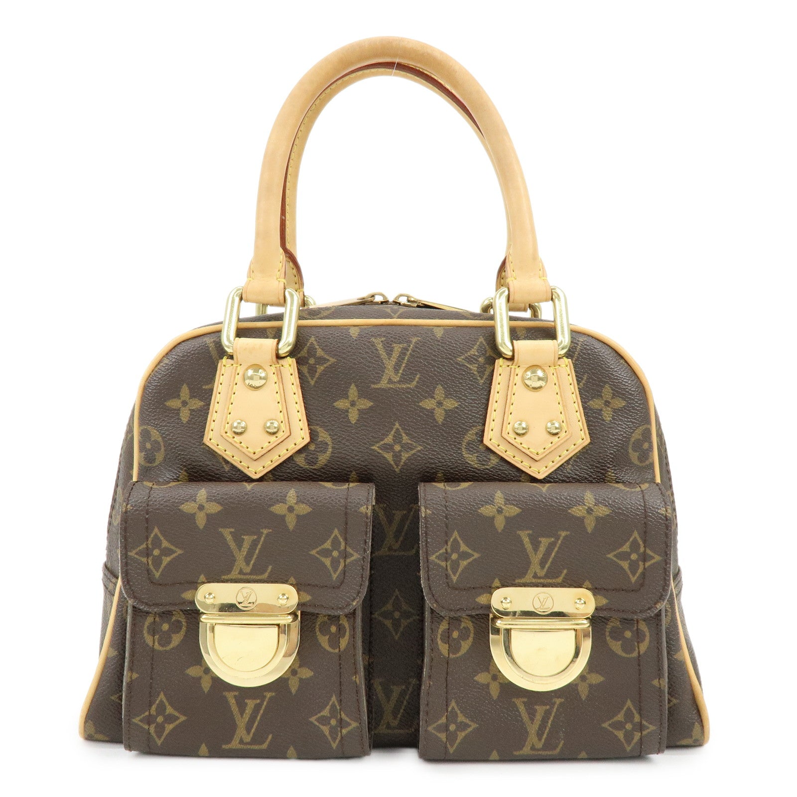 Louis Vuitton Monogram Manhattan PM Hand Bag Brown M40026