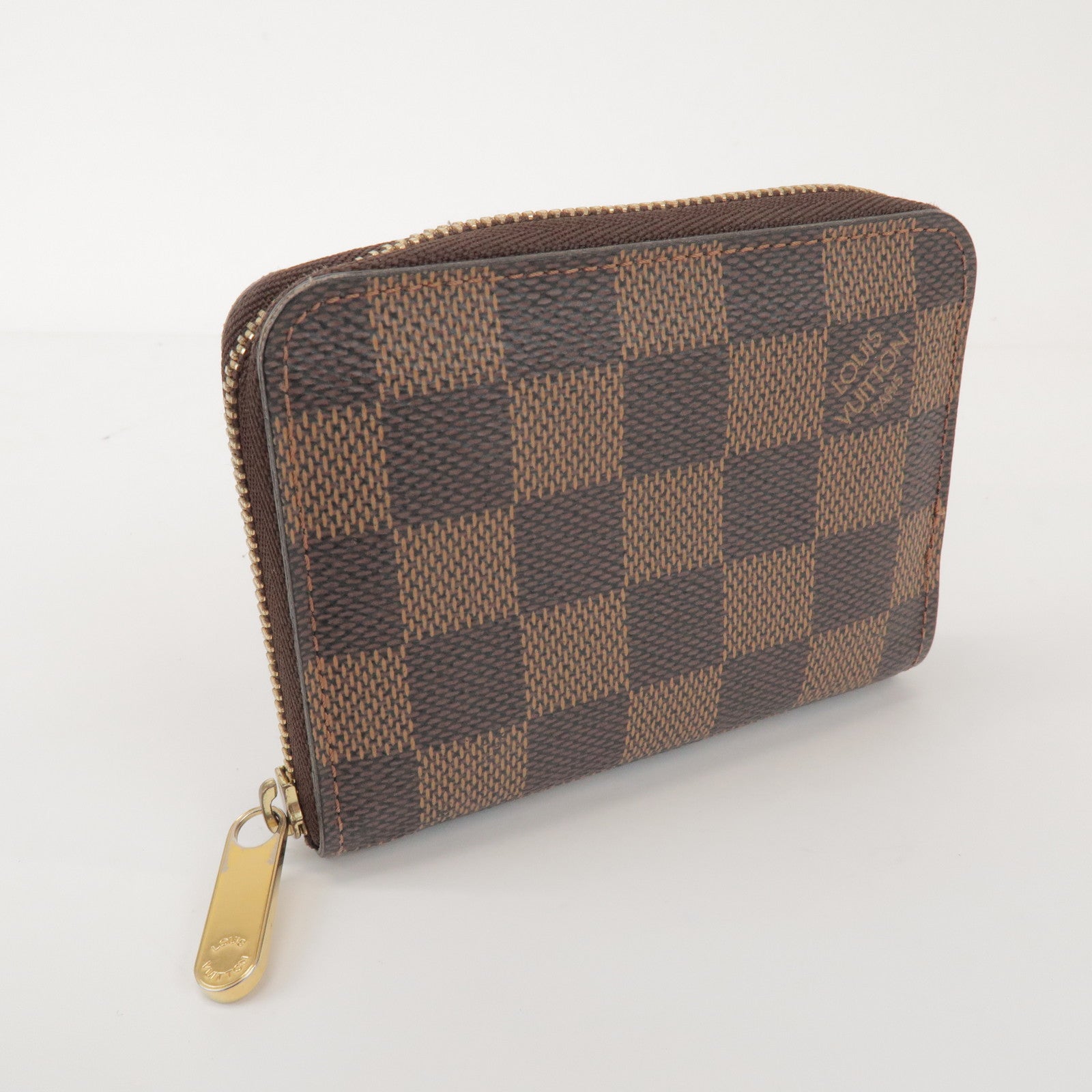 Louis Vuitton Damier Zippy Coin Case Wallet Brown N63070