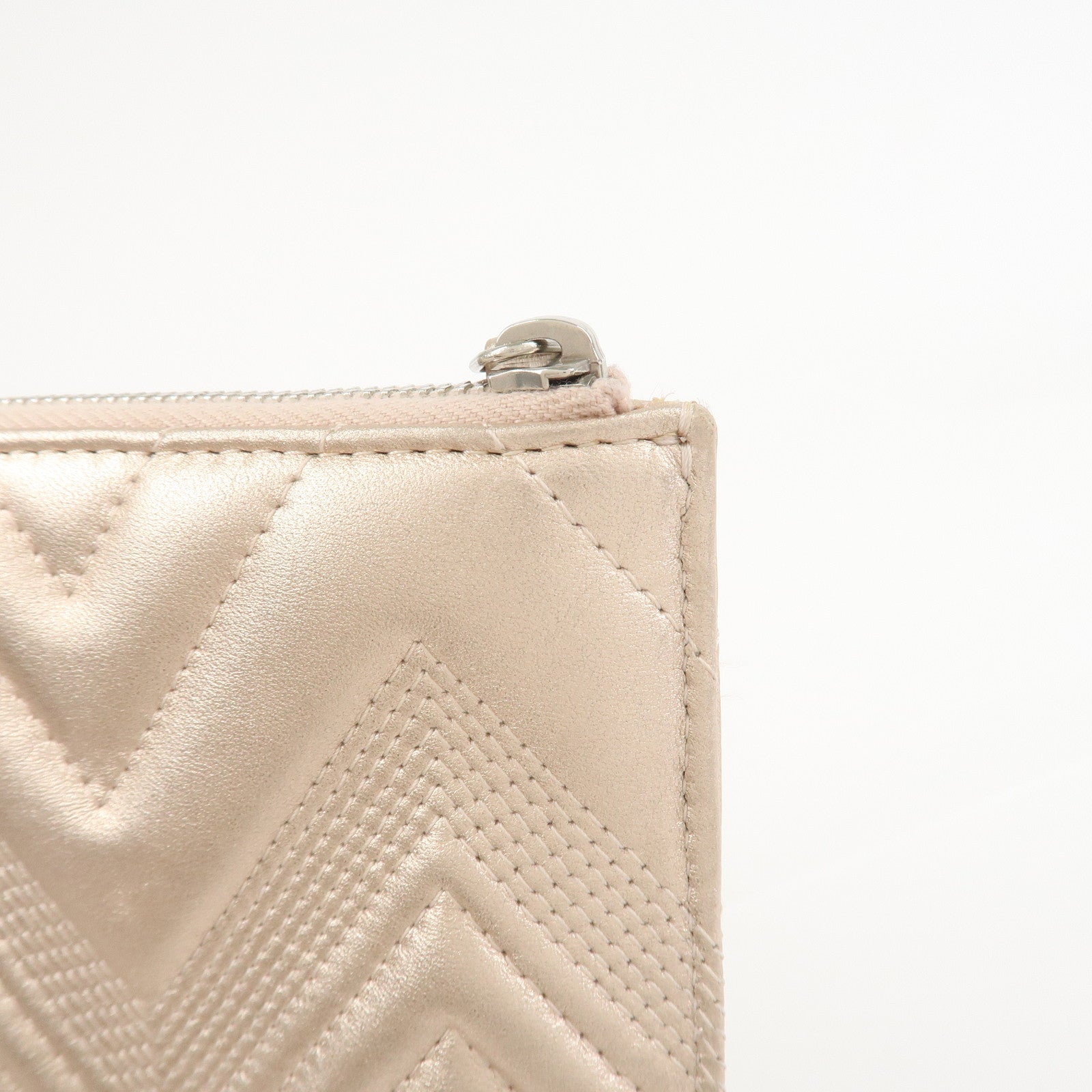 CHANEL Lambskin Clutch Bag Pouch Champane Pink