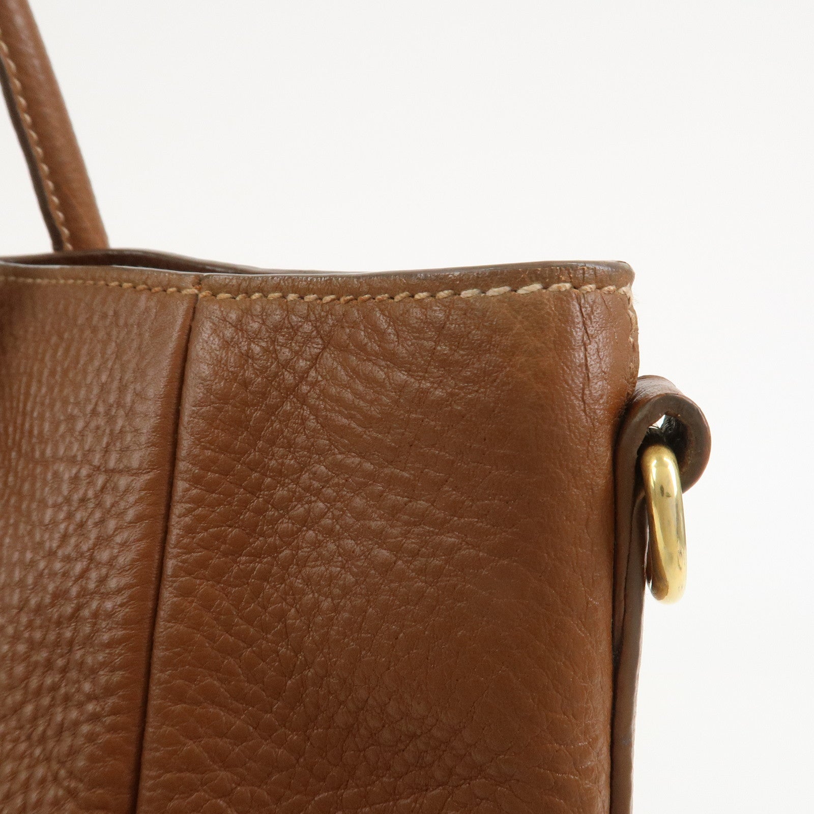 PRADA VITELLO Leather 2Way Bag Hand Bag Shoulder Bag Camel