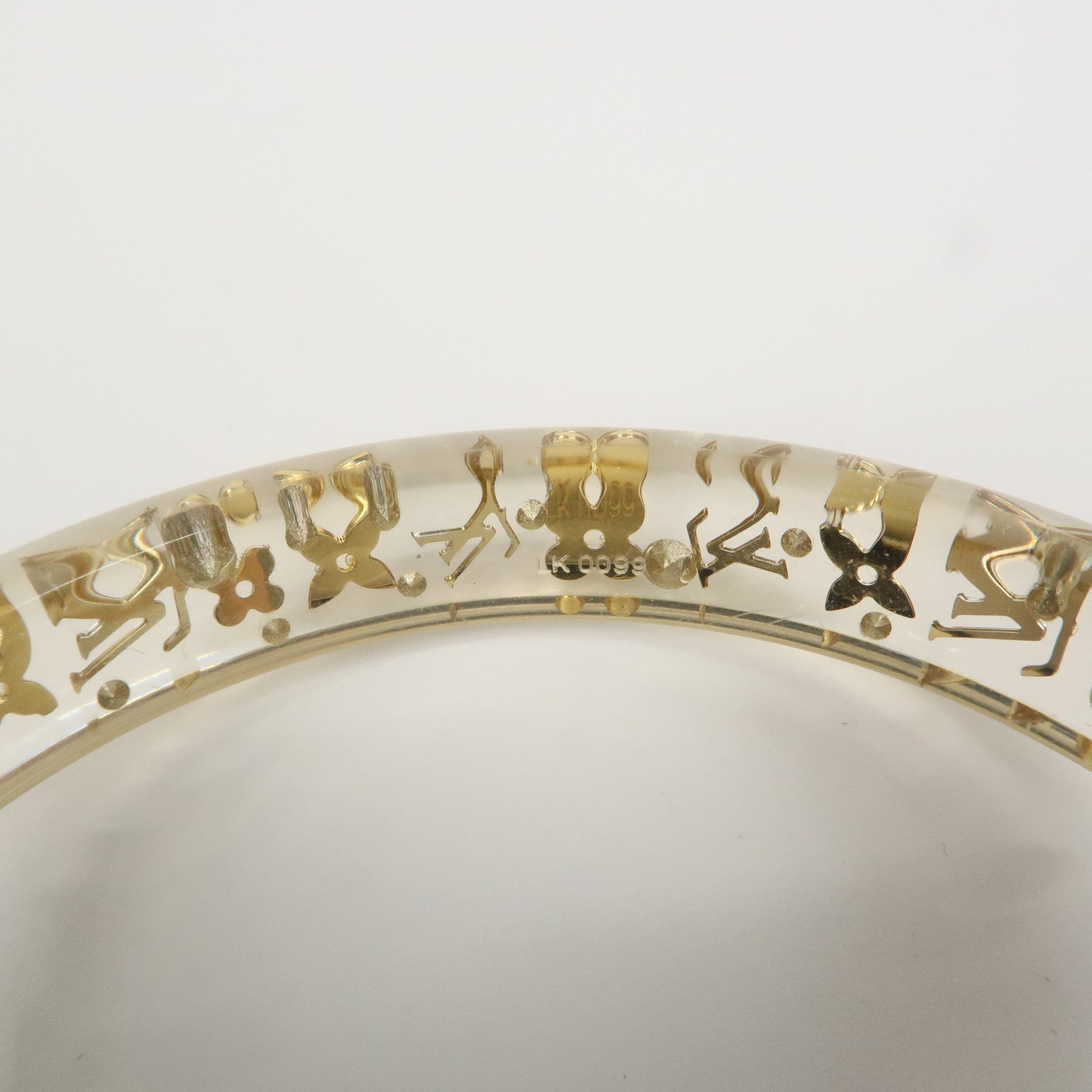 Louis Vuitton Bracelet Inclusion TPM Bangle Transparent Gold M65866