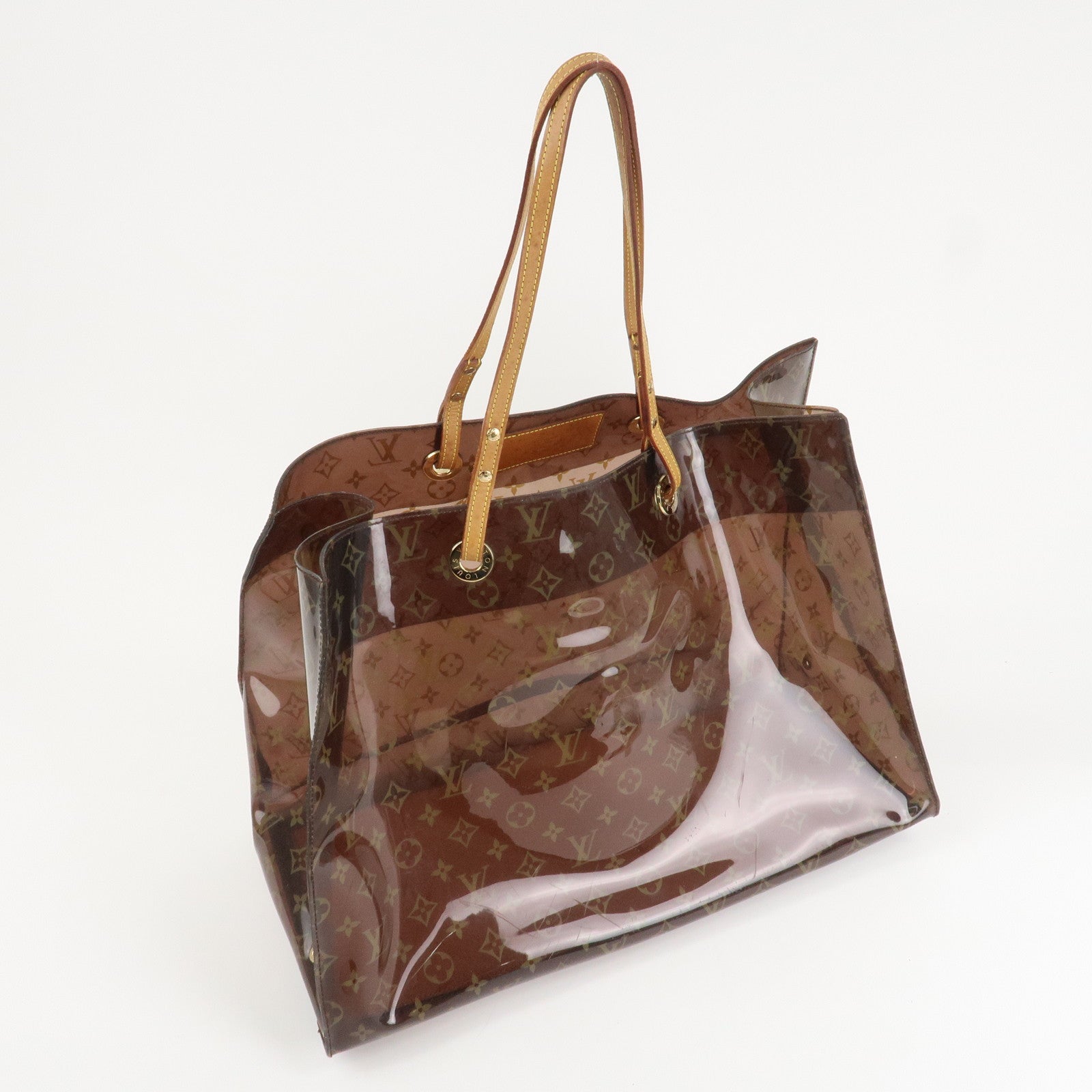Louis Vuitton Monogram Cabas Cruise Vinyl Tote Bag Brown M50500 Used