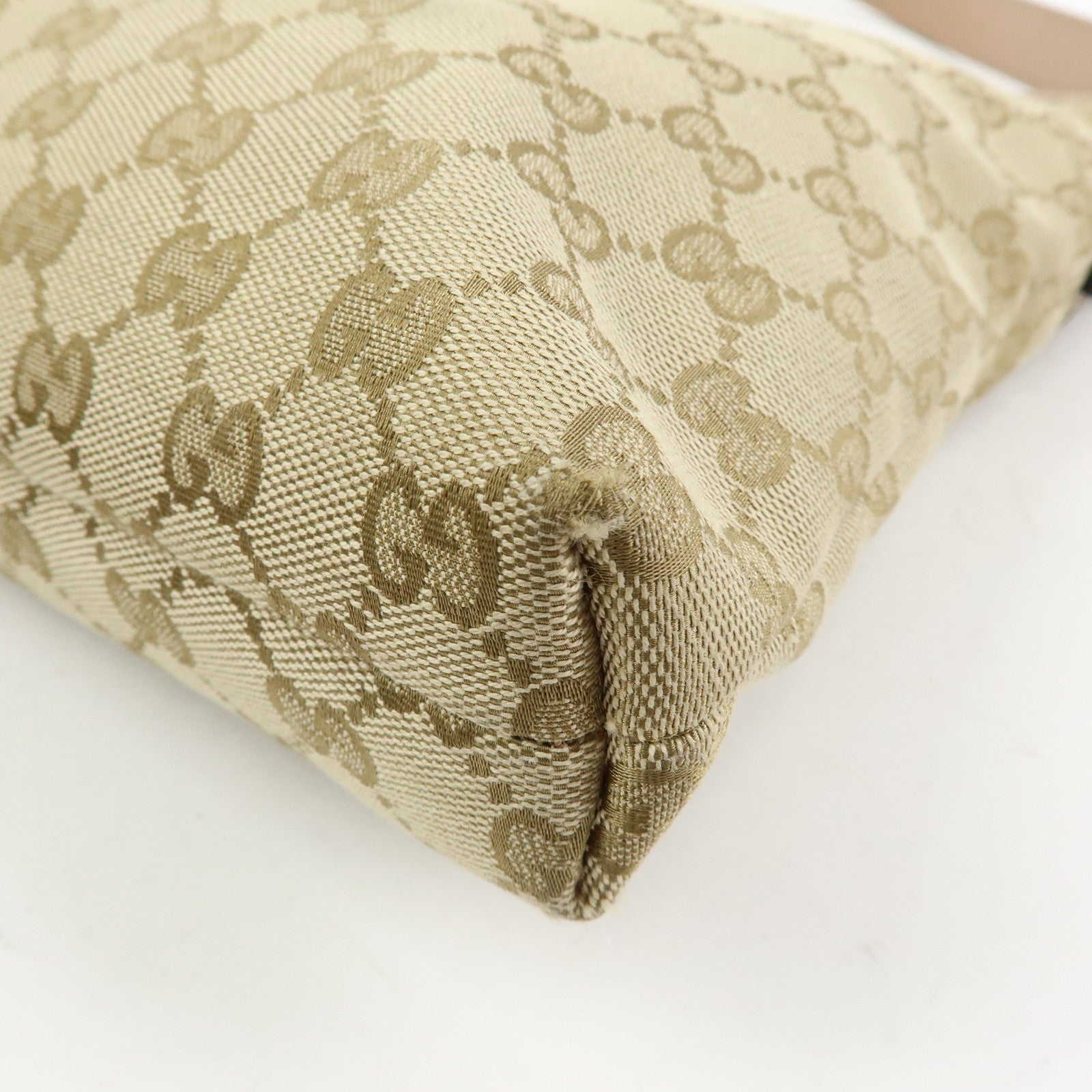 GUCCI GG Canvas Leather Shoulder Crossbody Bag Beige Pink 388924