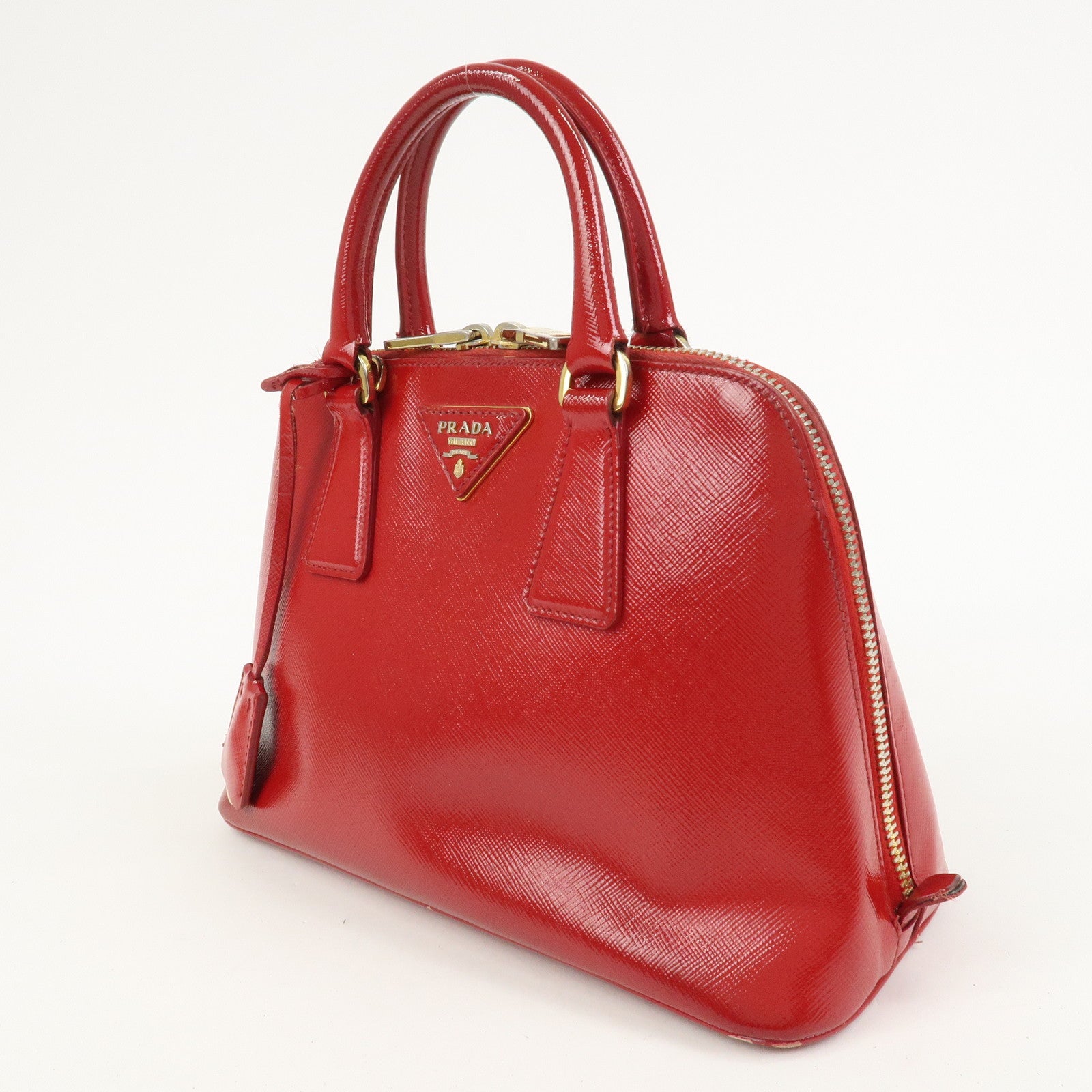PRADA Promenade Small Leather 2Way Hand Shoulder Bag Red BL0838