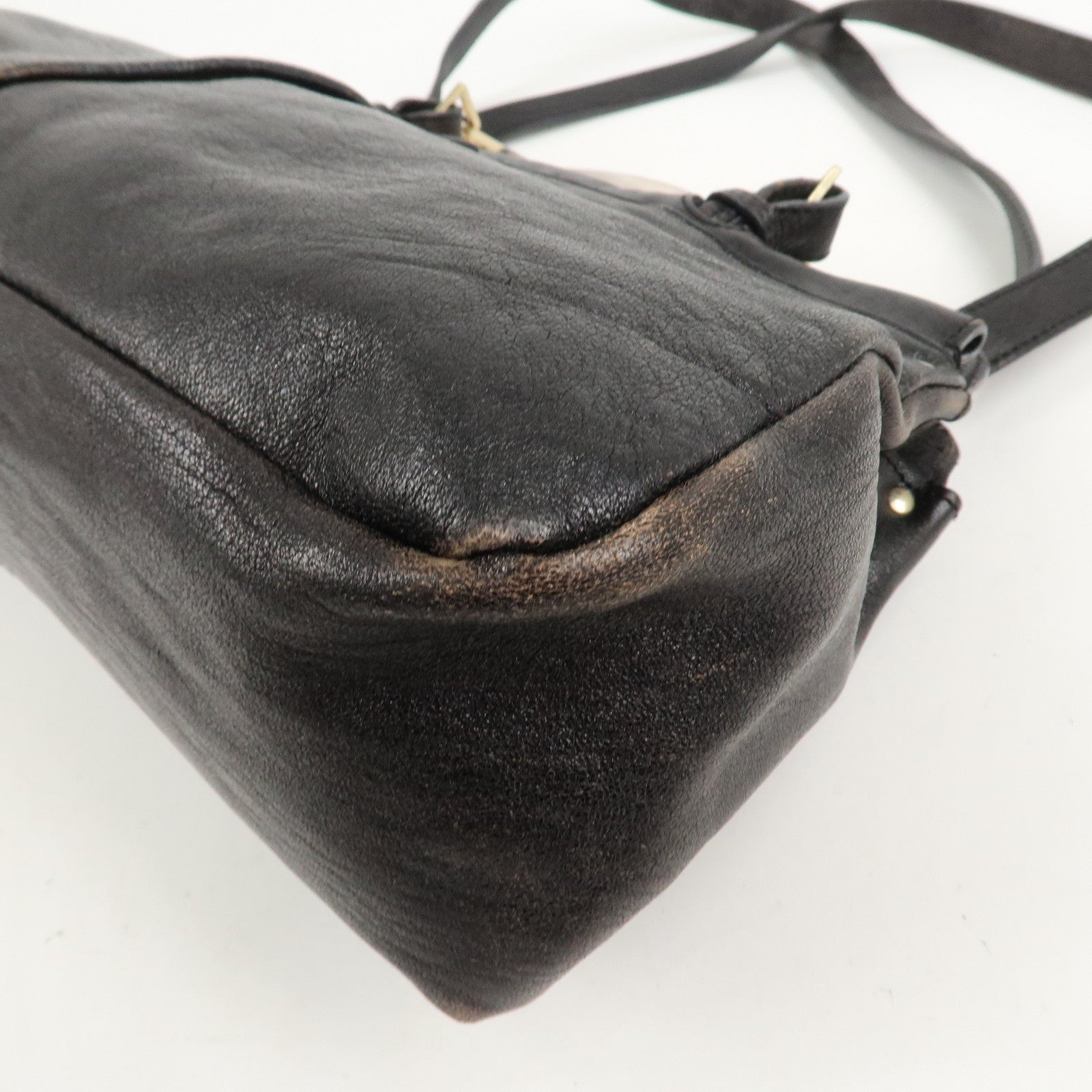 Chloe Leather Saskia 2Way Bag Hand Bag Shoulder Bag Black