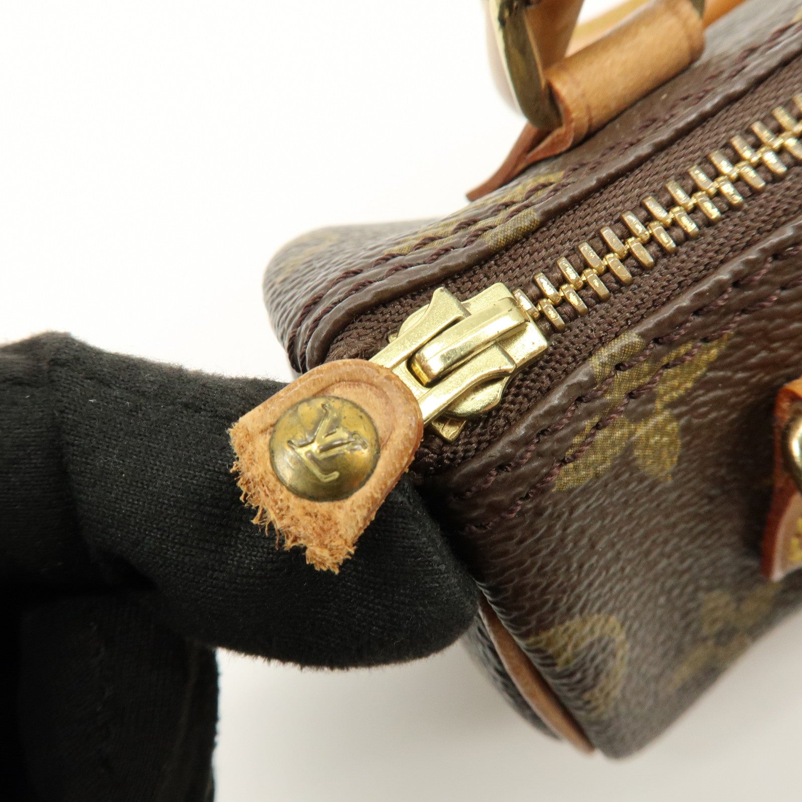Louis Vuitton Monogram Mini Speedy Hand Bag Brown M41534