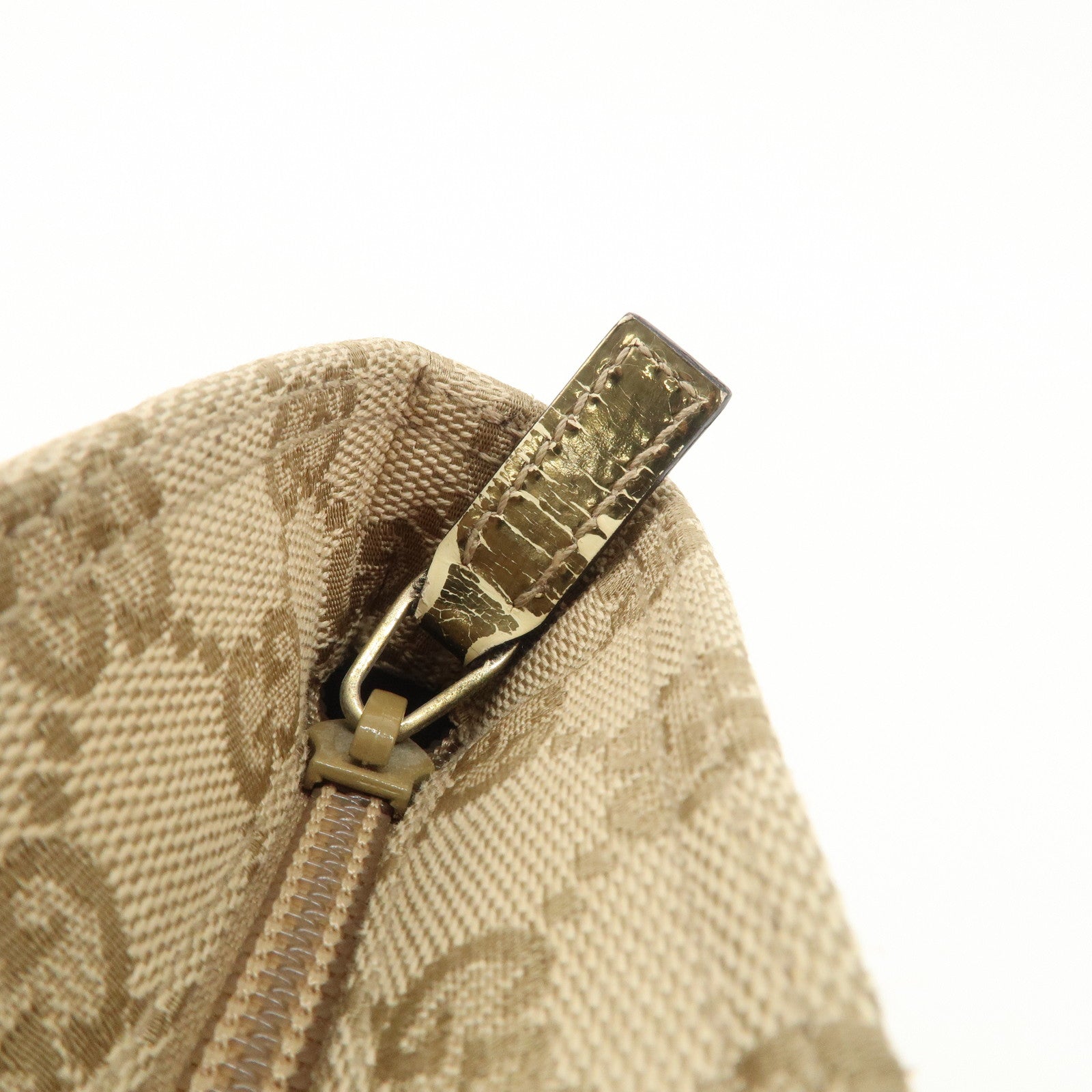 GUCCI Sherry GG Canvas Leather Shoulder Bag Pink Beige 189749 Used