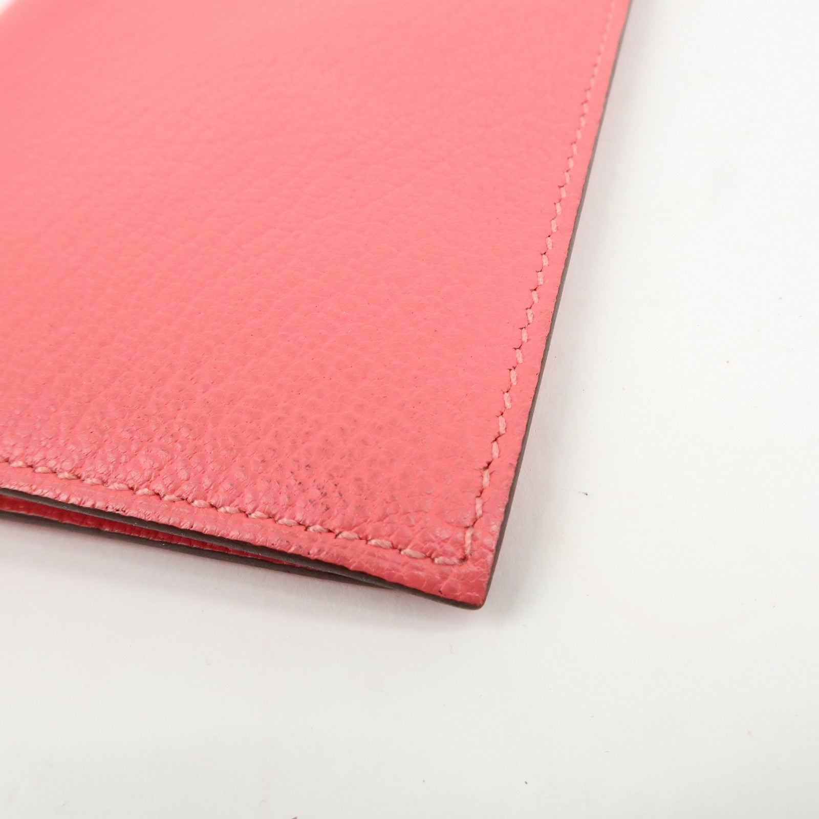 HERMES Leather Agenda PM Planner Cover 笆。X Stamped Rose Azalee Used