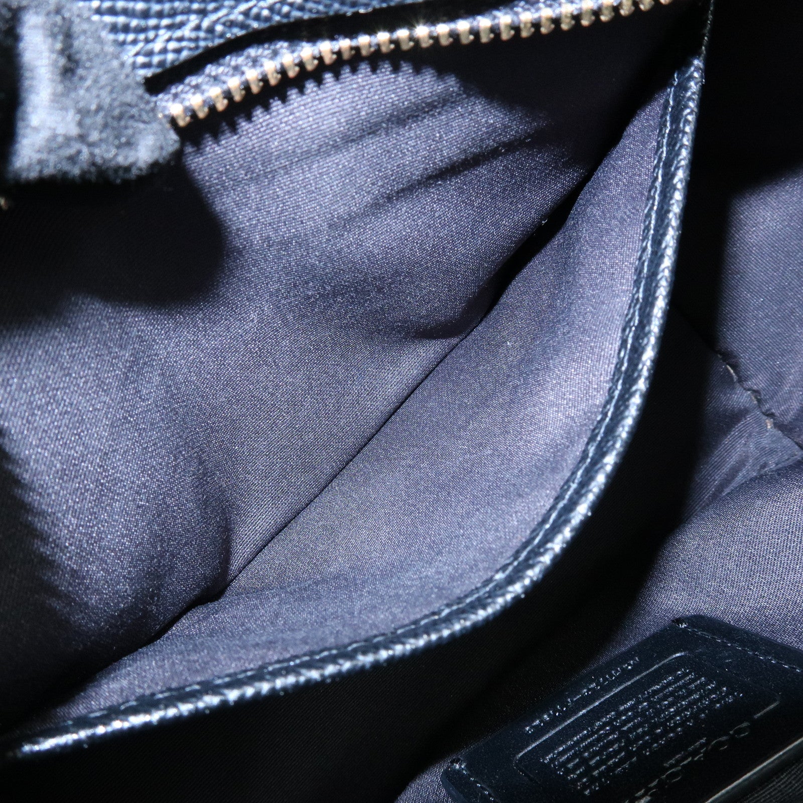 COACH Logo Leather Hand Bag Tote Bag Shouder Bag Black