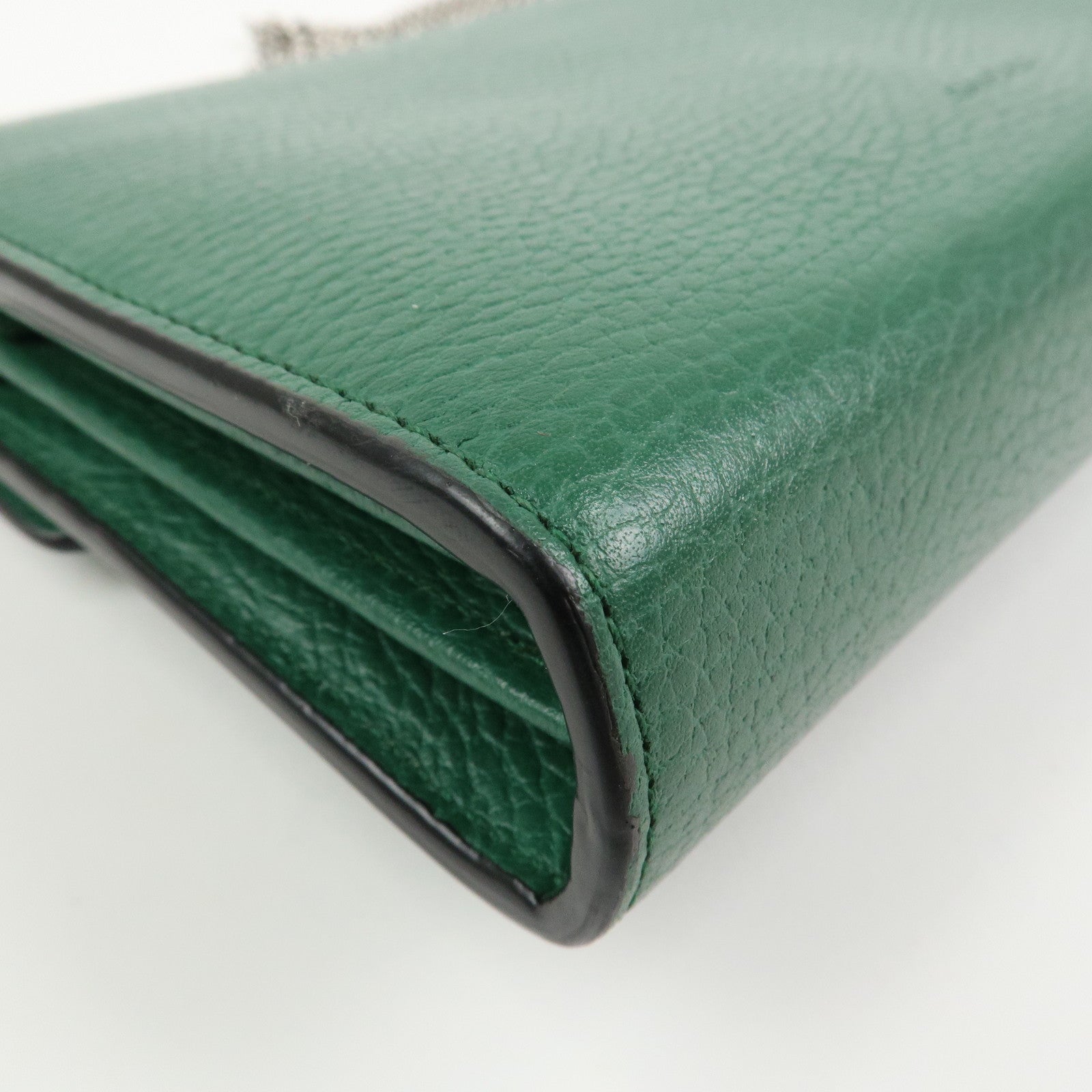 GUCCI Dionysus Leather Chain Shoulder Bag Green 401231