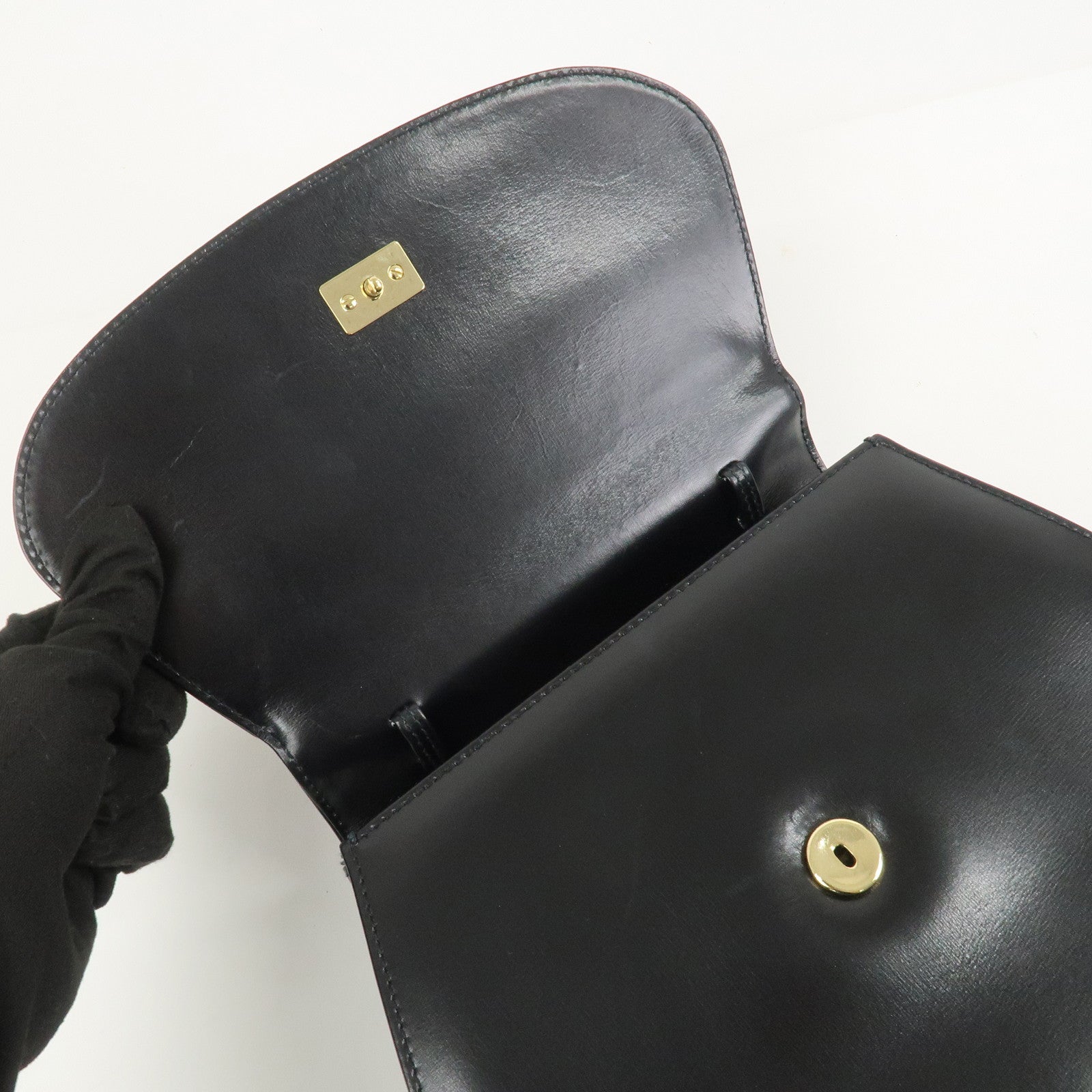 GUCCI Bamboo Leather 2Way Bag Hand Bag Shoulder Bag 000・46・0266